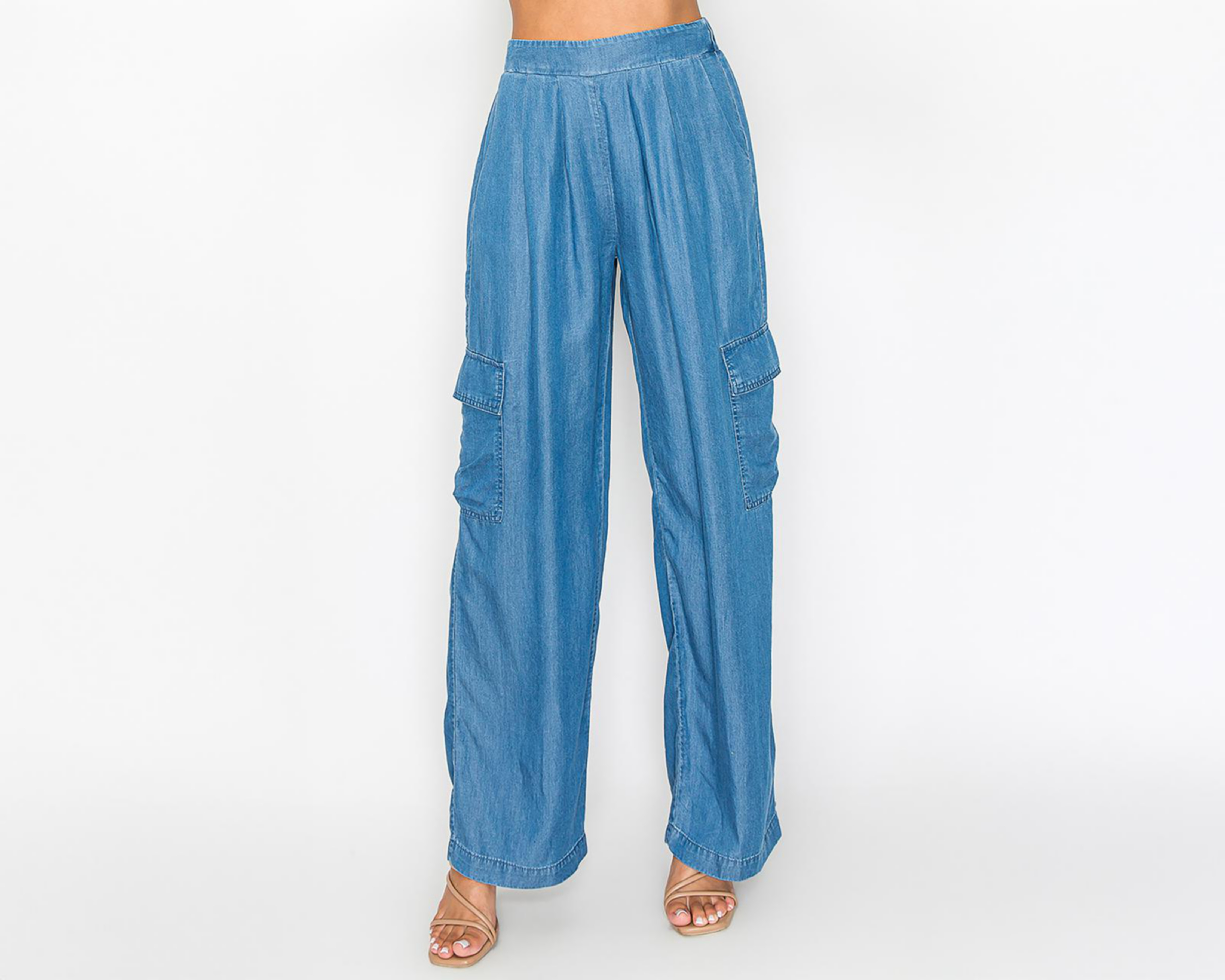 Foto 3 pulgar | Pantalón Cargo Strona Azul para Mujer