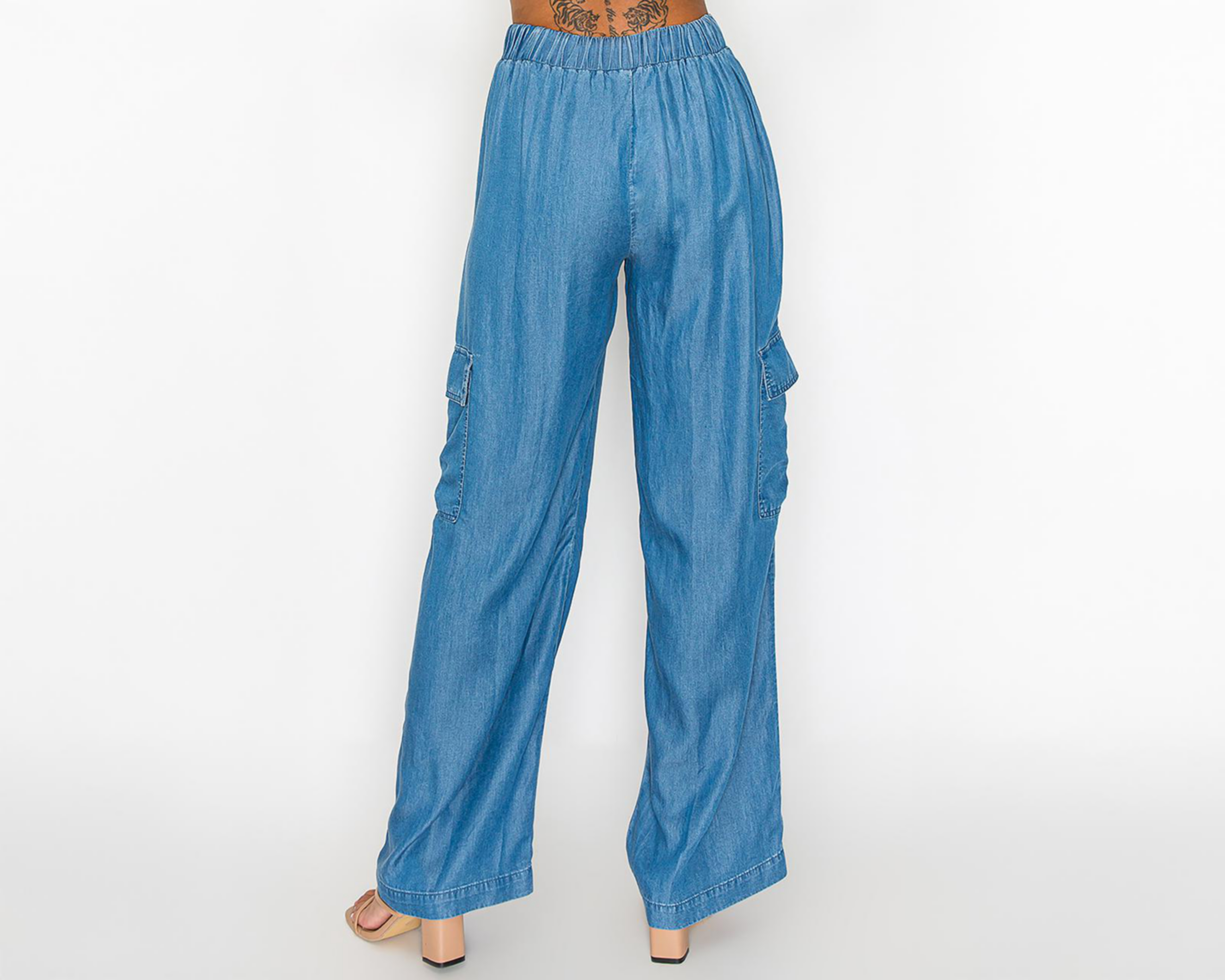 Foto 4 pulgar | Pantalón Cargo Strona Azul para Mujer