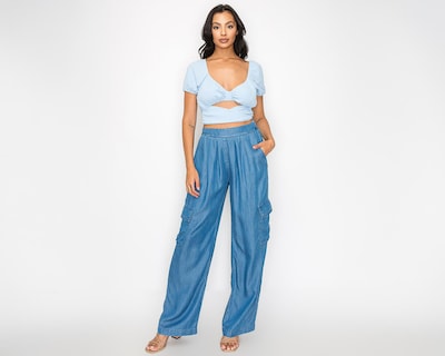 Foto 4 | Pantalón Cargo Strona Azul para Mujer