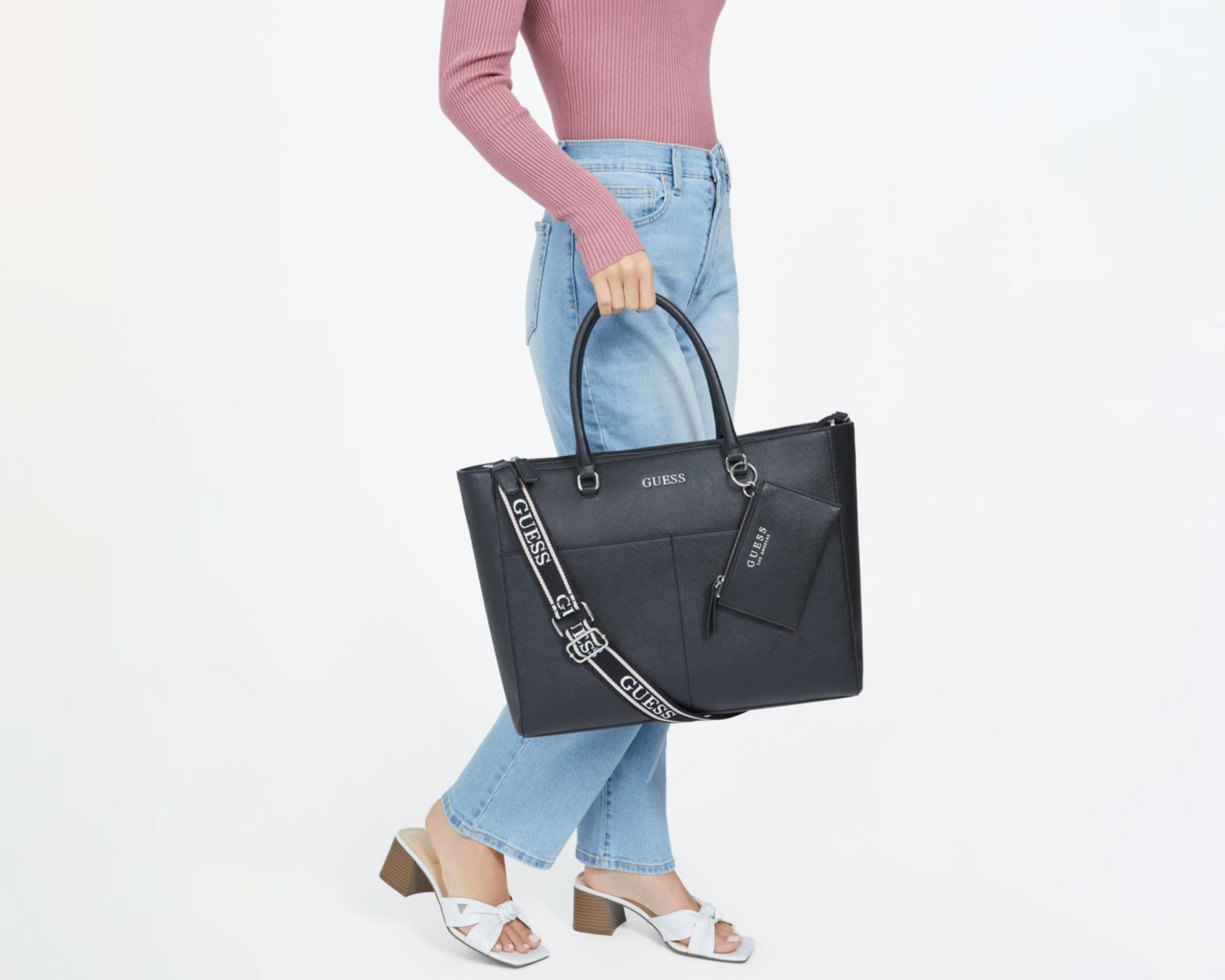 Foto 5 | Bolsa de Hombro Guess con Monedero