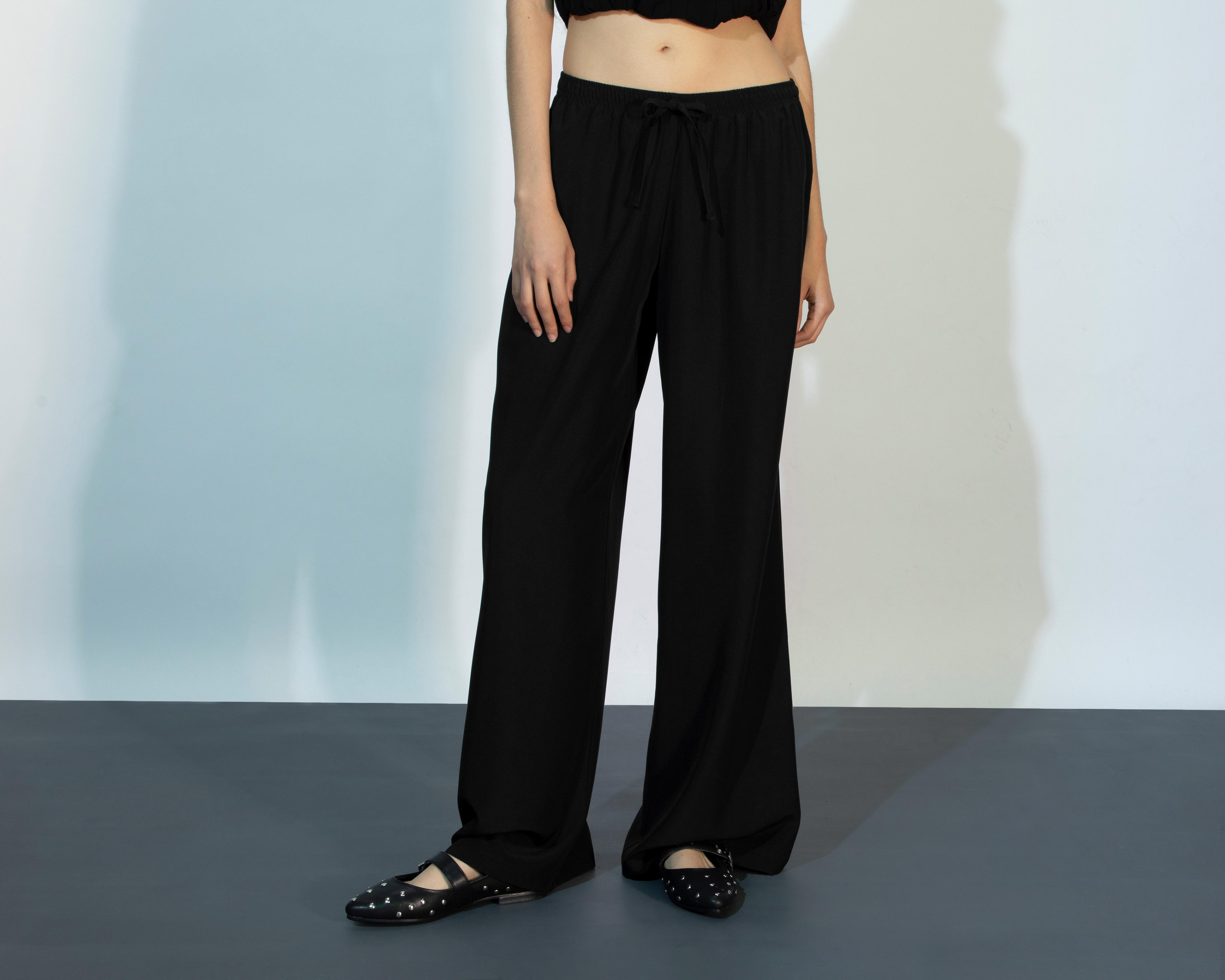 Foto 3 pulgar | Pantalón Ancho Strona Negro para Mujer