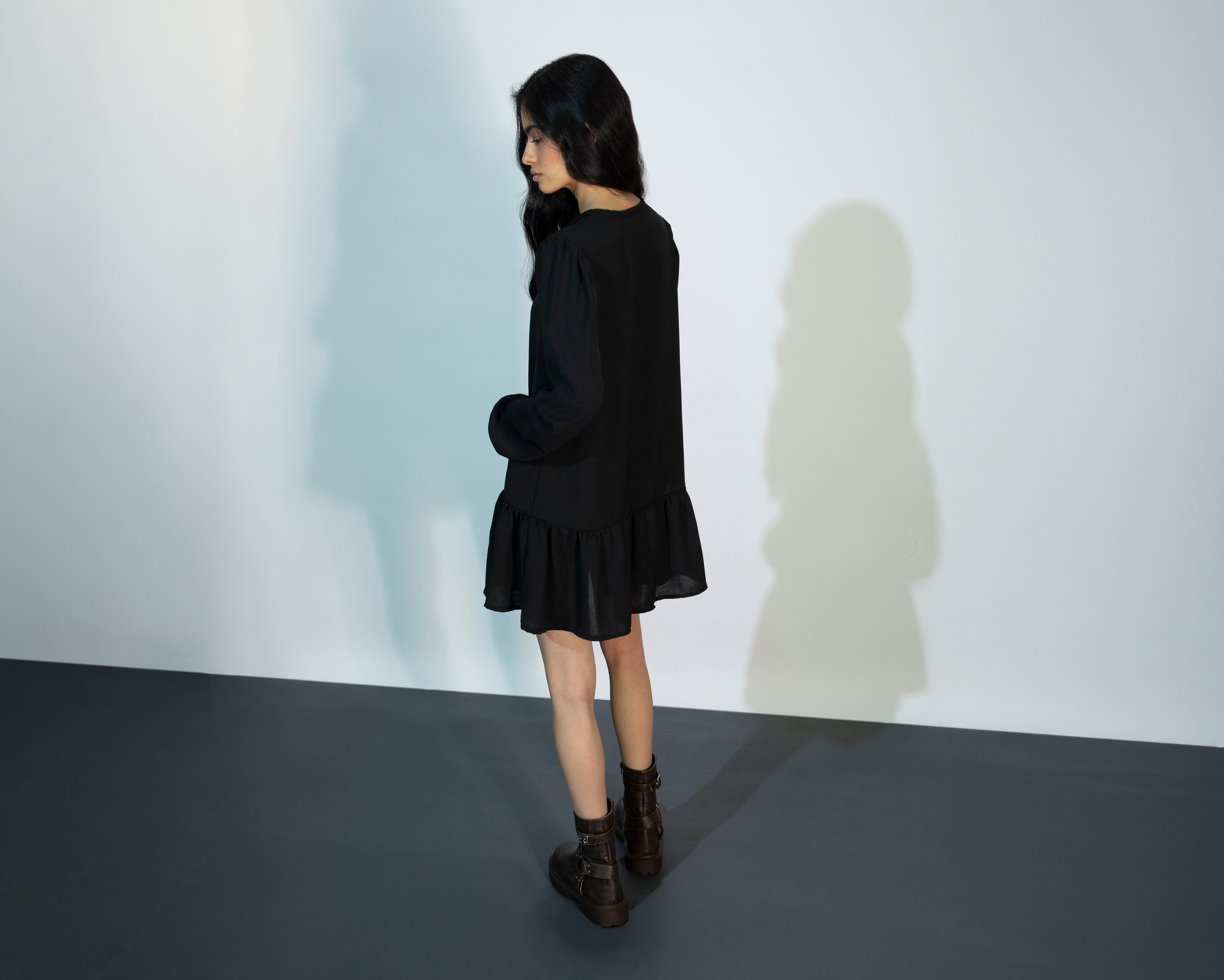 Foto 4 pulgar | Vestido Casual Strona Manga Larga con Jareta
