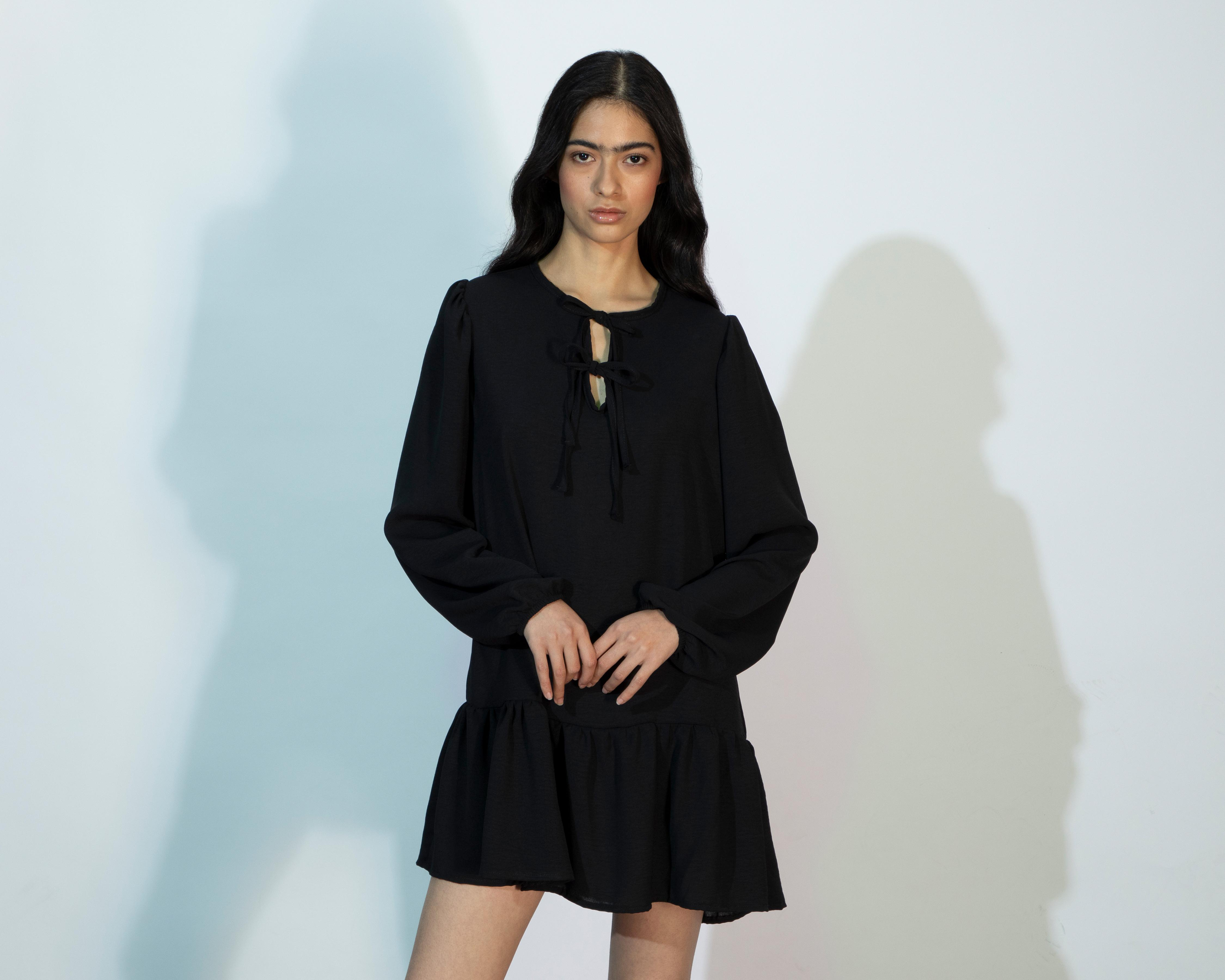 Foto 5 pulgar | Vestido Casual Strona Manga Larga con Jareta