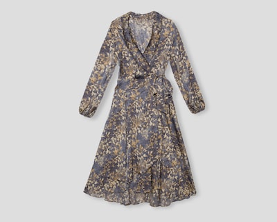 Foto 1 | Vestido de Coctel Sahara Floral Manga Larga con Escote V para Mujer