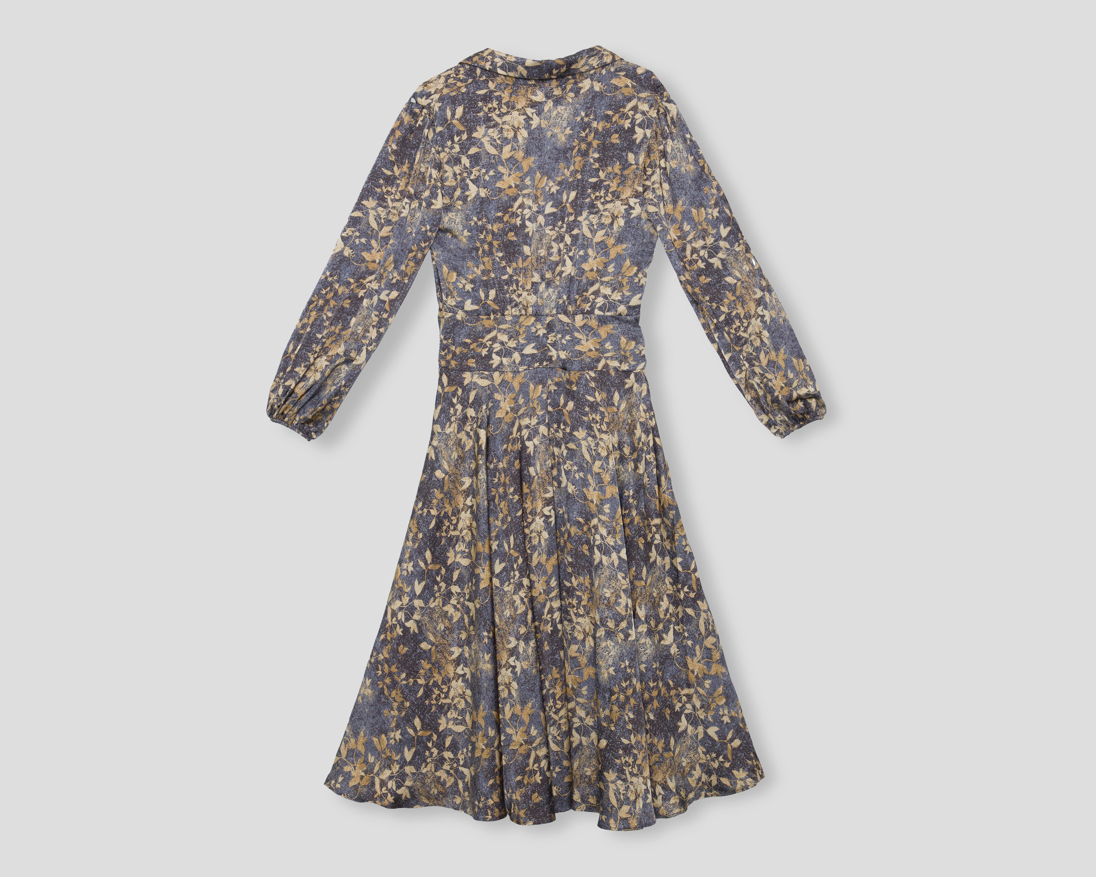 Foto 3 pulgar | Vestido de Coctel Sahara Floral Manga Larga con Escote V para Mujer