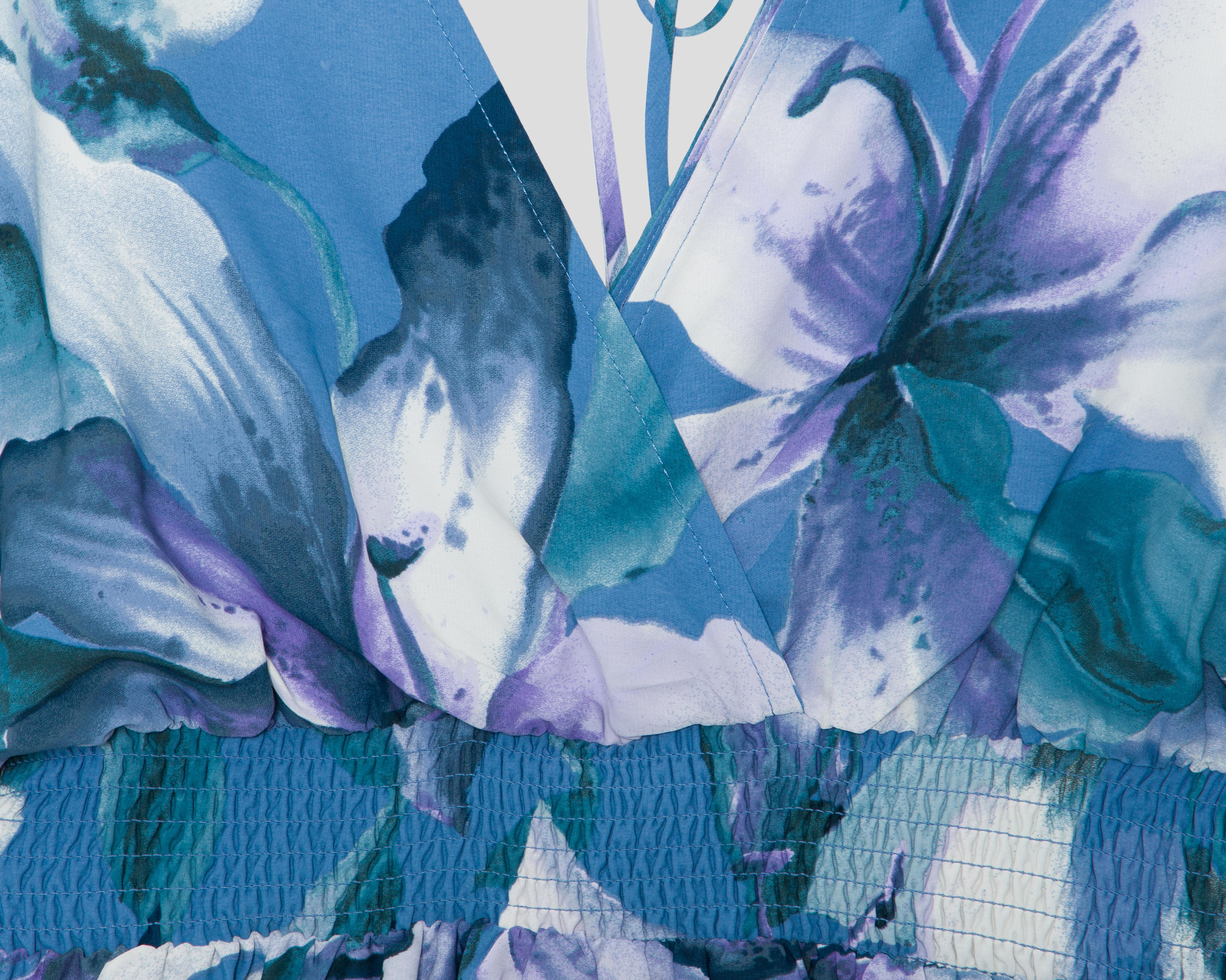 Foto 4 pulgar | Vestido Coctel Sahara Midi Floral Azul para Mujer