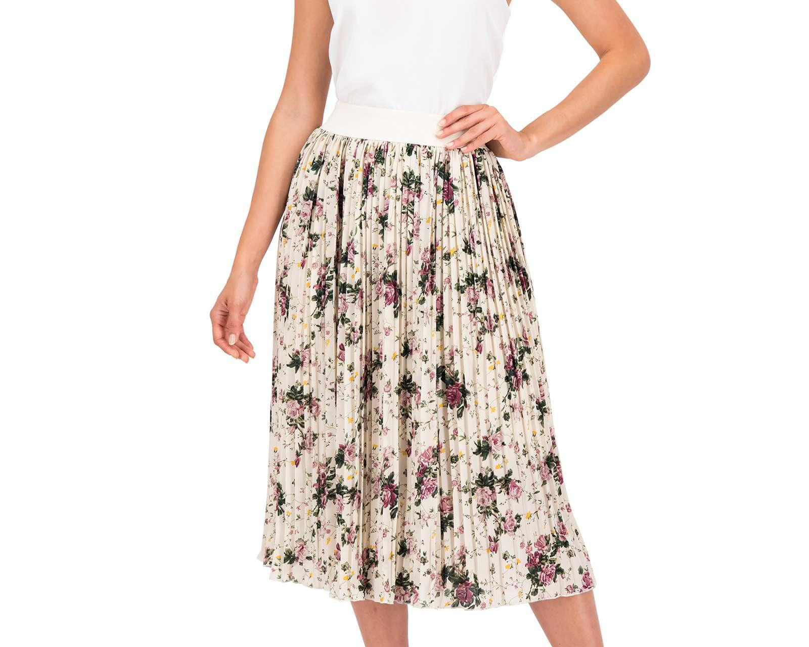 Foto 1 | Falda Midi Sahara Plisada Estampada