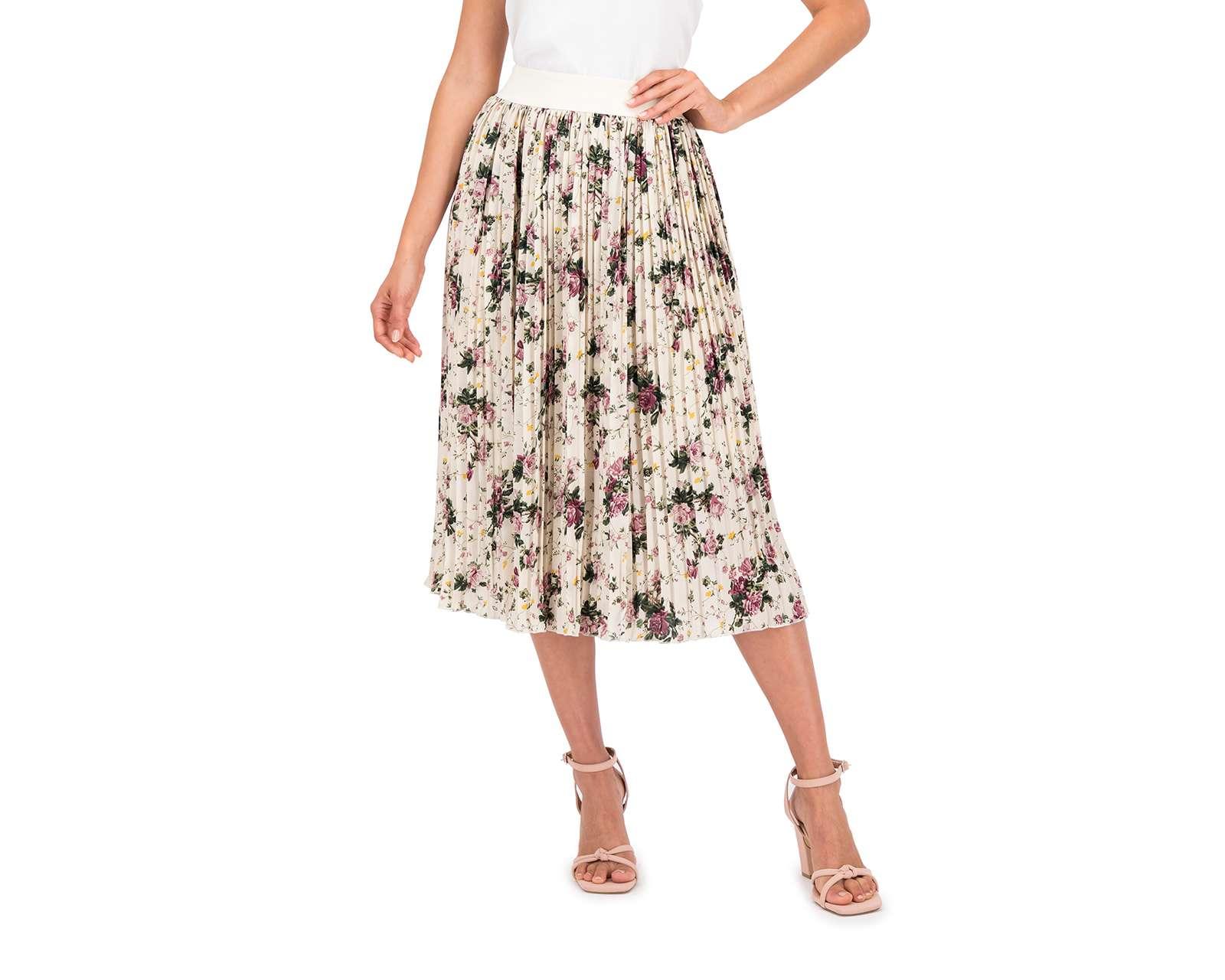 Foto 2 | Falda Midi Sahara Plisada Estampada