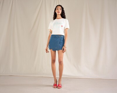 Foto 1 | Short Falda Strona Azul para Mujer