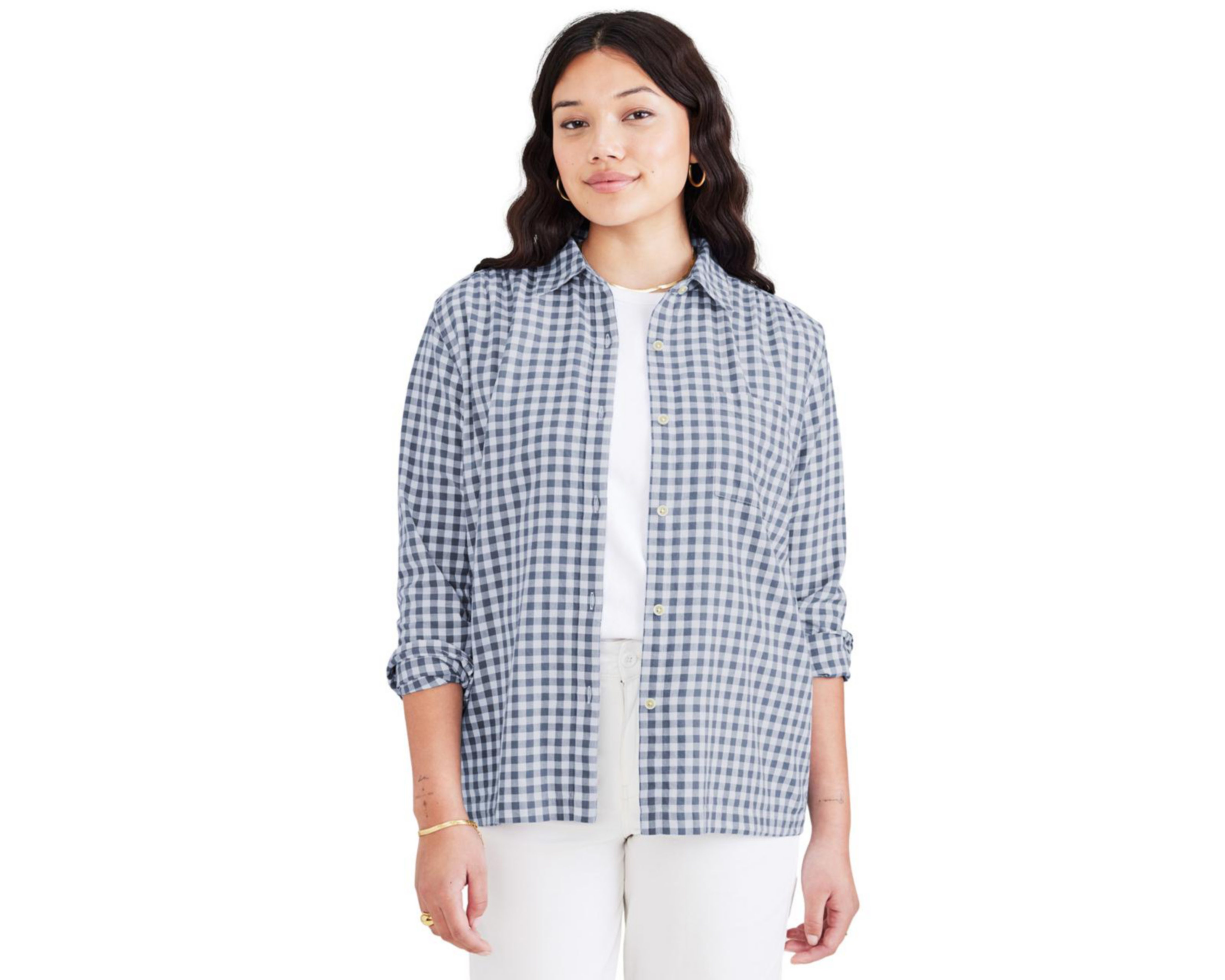 Blusa Dockers Manga Larga con Estampado de Cuadros