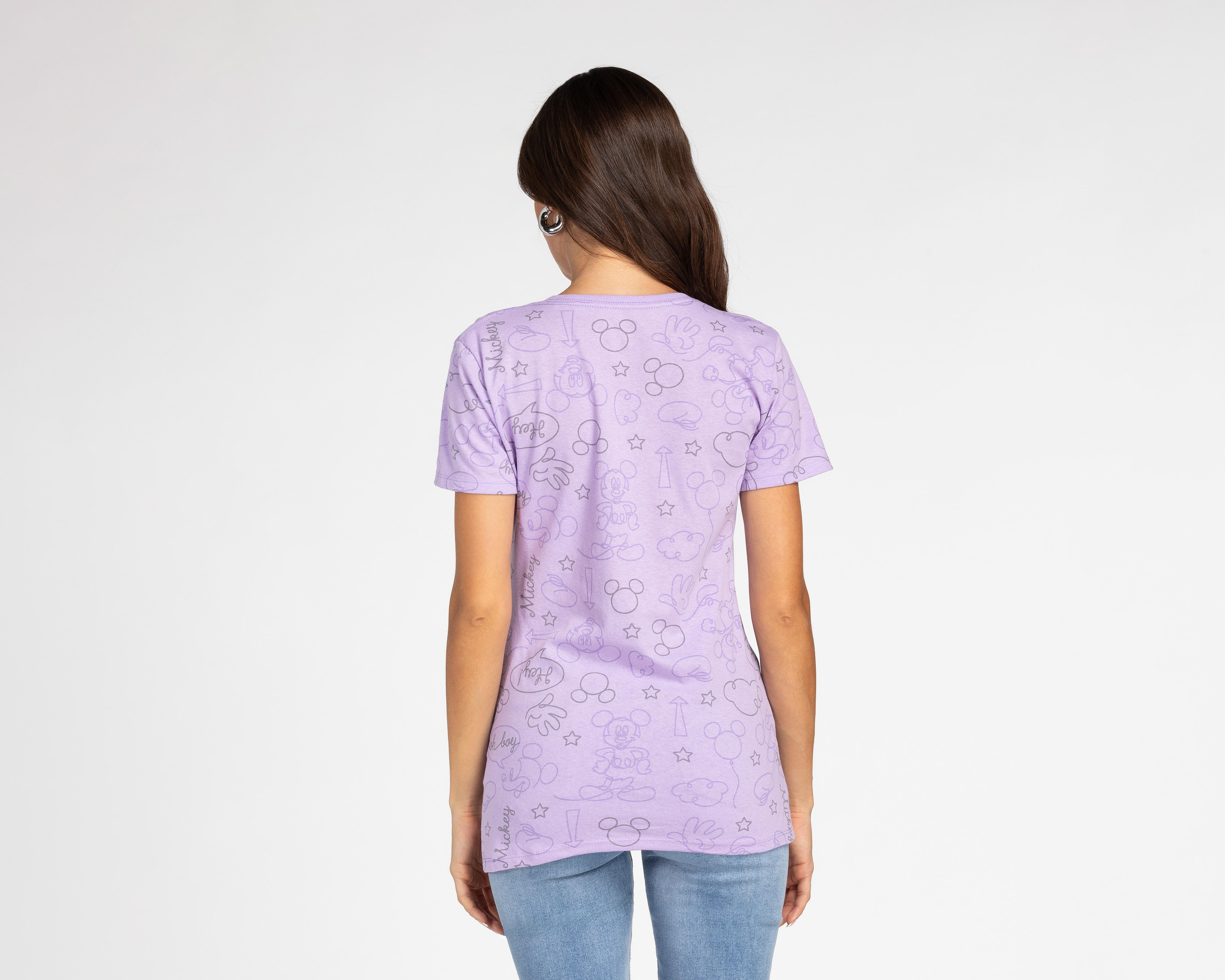 Foto 3 pulgar | Playera Disney Mickey Mouse Manga Corta para Mujer