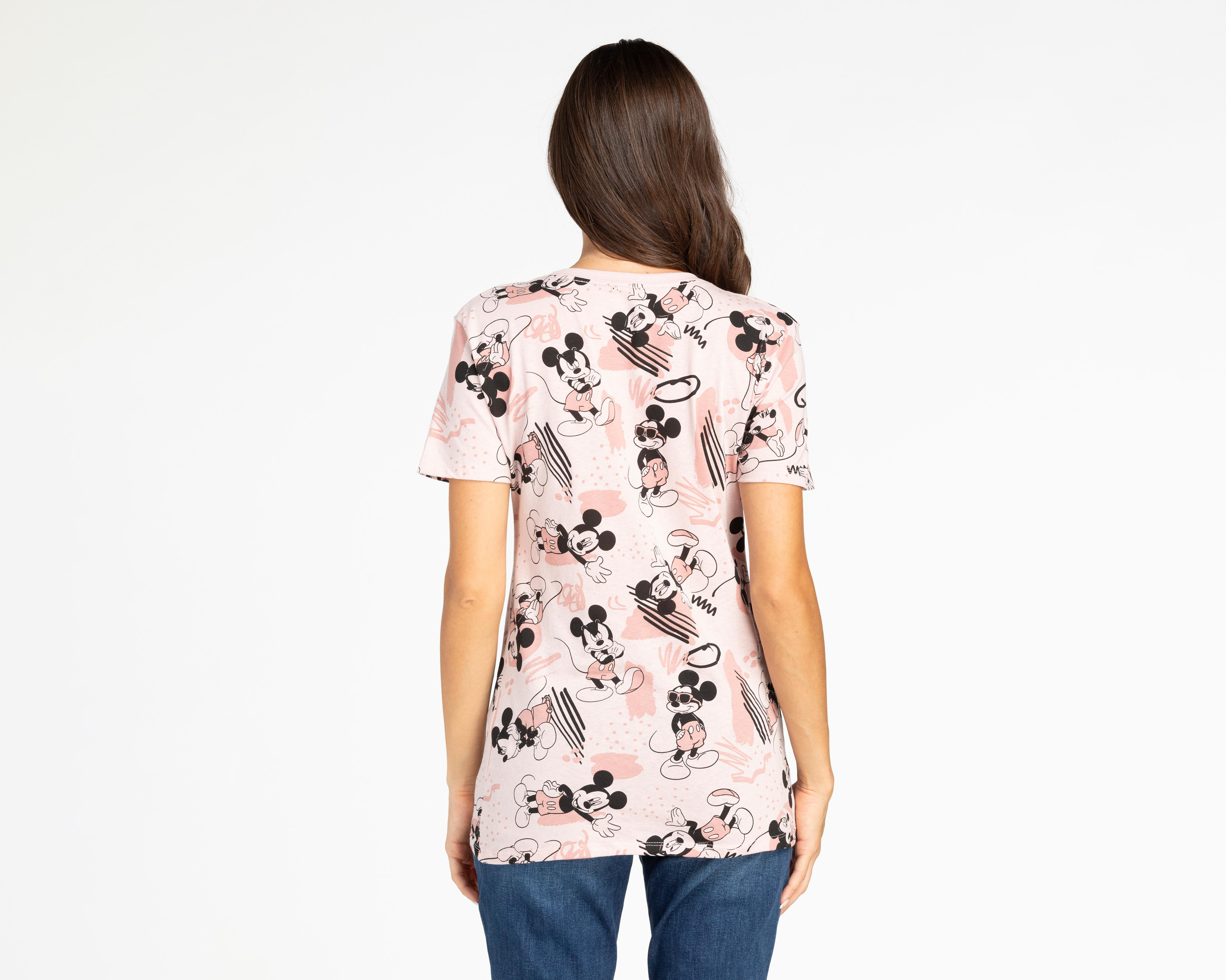 Foto 3 pulgar | Playera Disney Mickey Mouse Manga Corta para Mujer