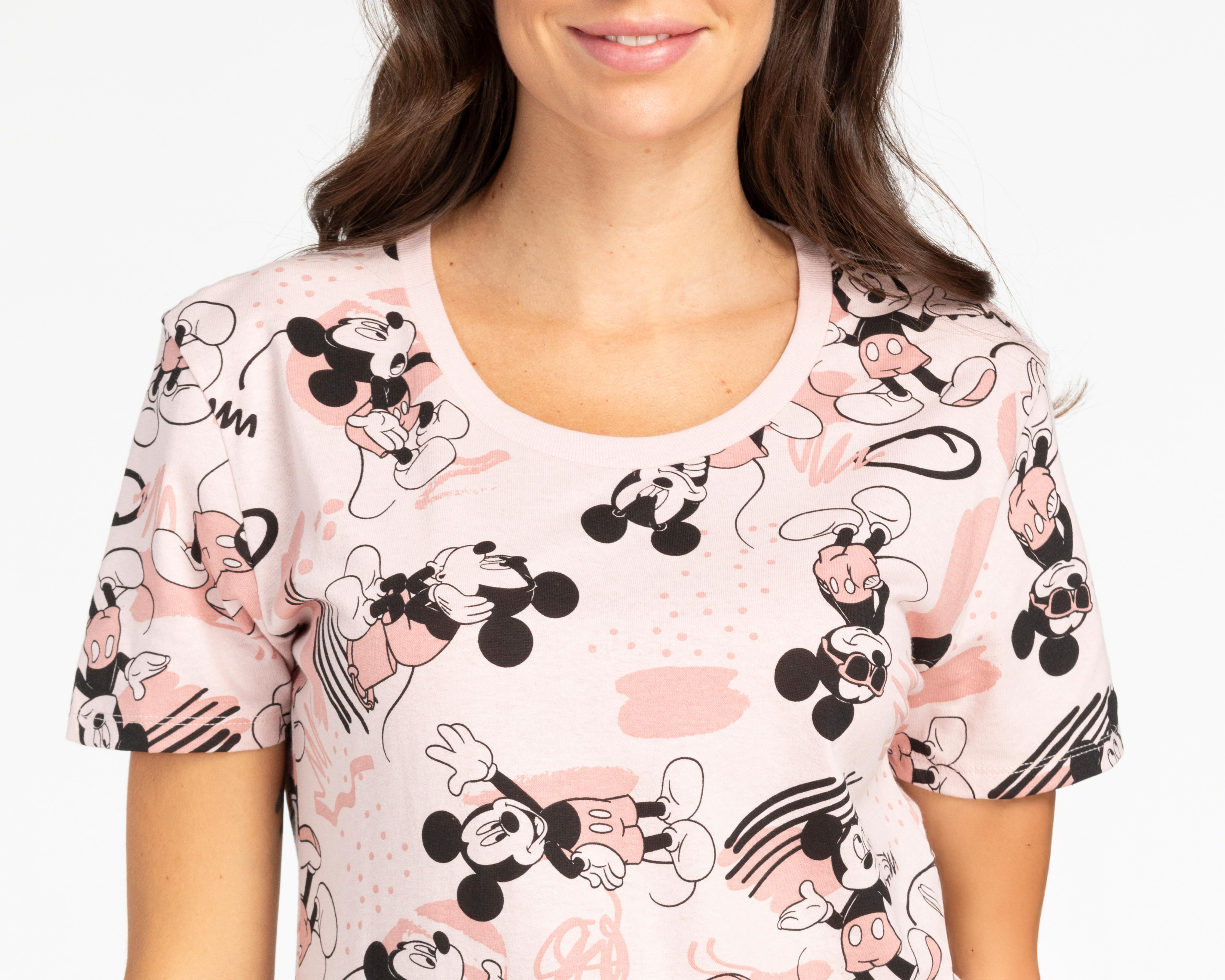 Foto 4 pulgar | Playera Disney Mickey Mouse Manga Corta para Mujer