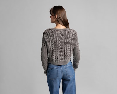 Foto 3 | Suéter de Algodón tipo Crop Thinner para Mujer