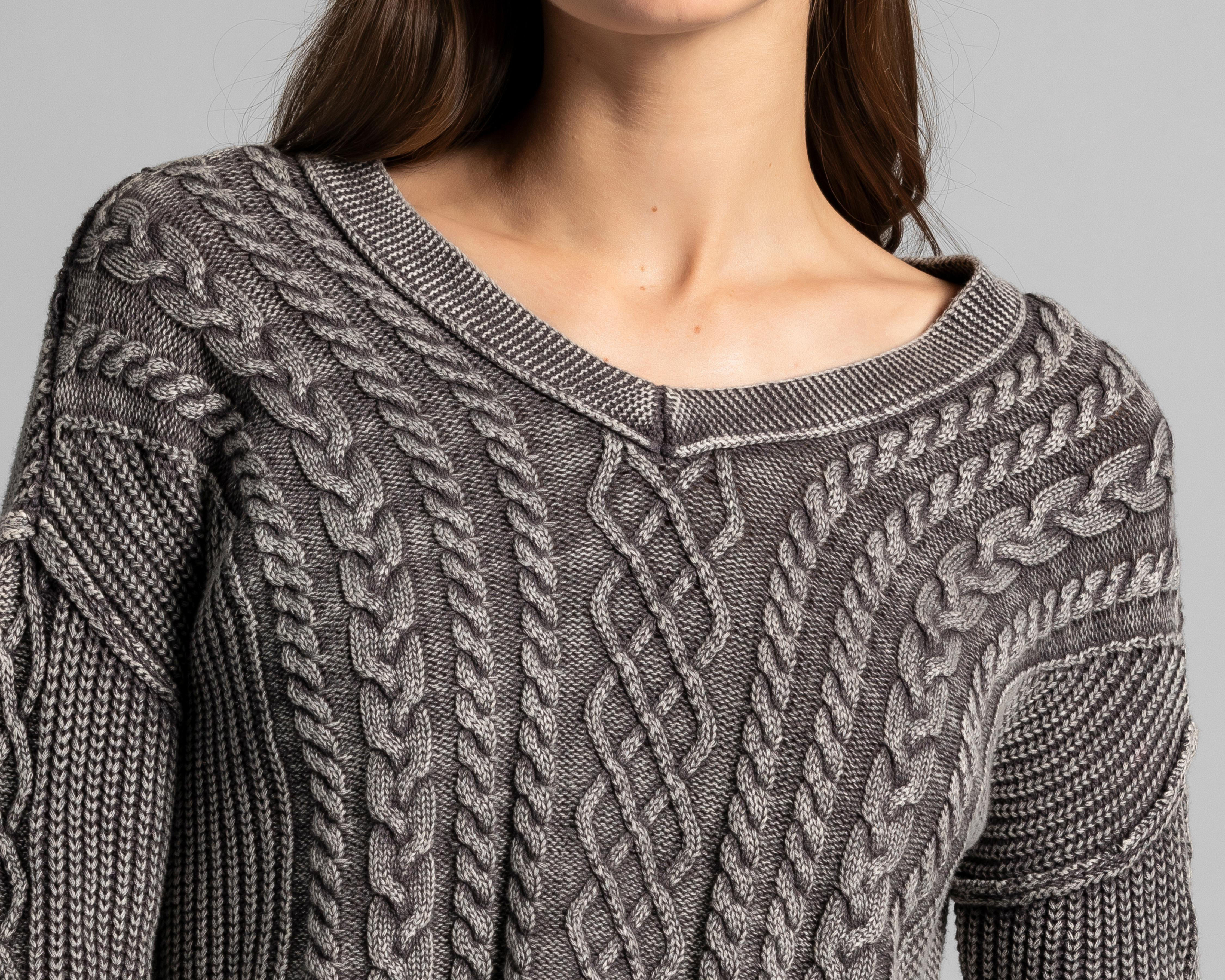 Foto 5 pulgar | Suéter de Algodón tipo Crop Thinner para Mujer