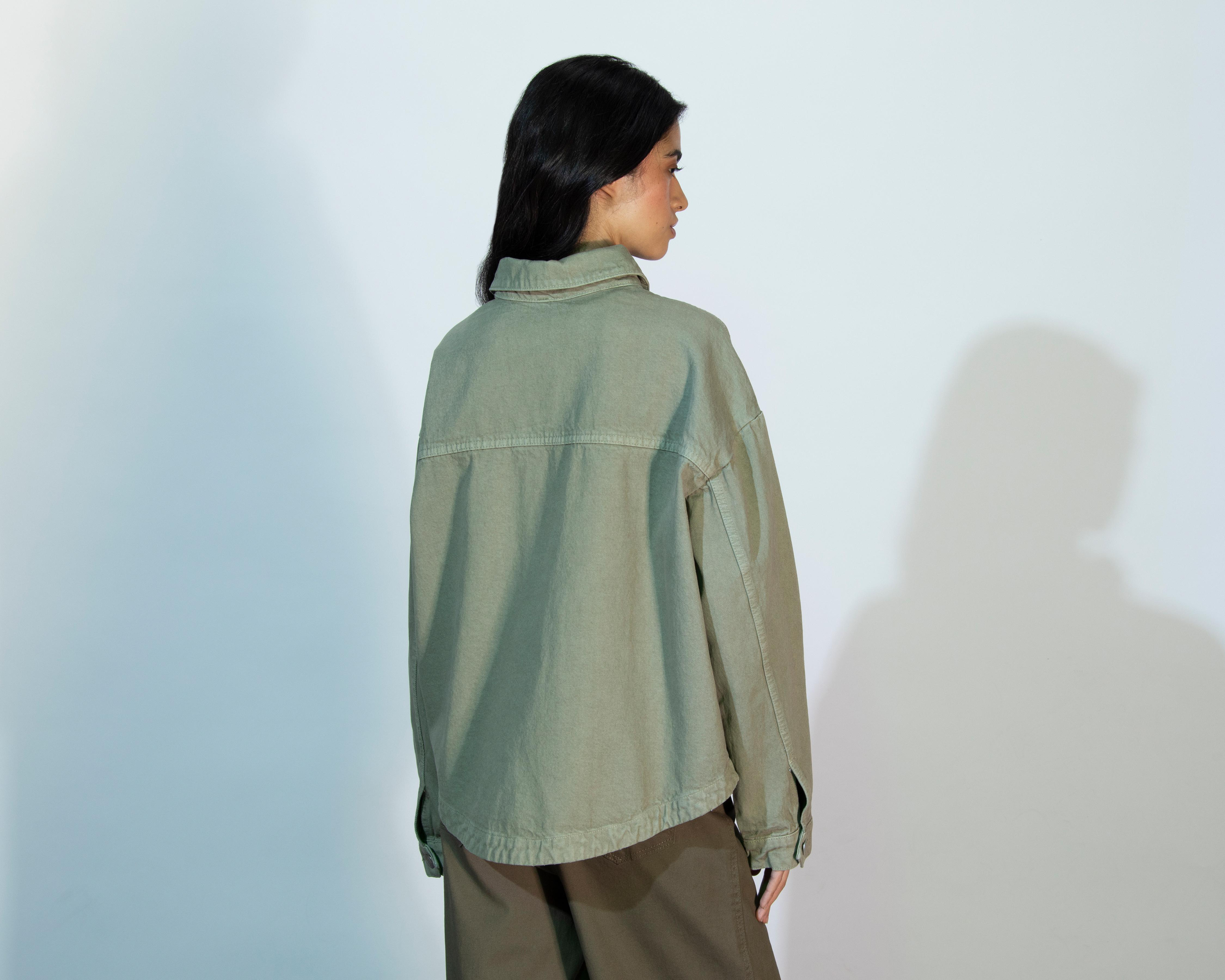 Foto 3 | Camisa Strona Verde para Mujer