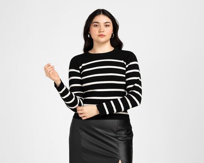 Foto 4 | Suéter Thinner a Rayas para Mujer