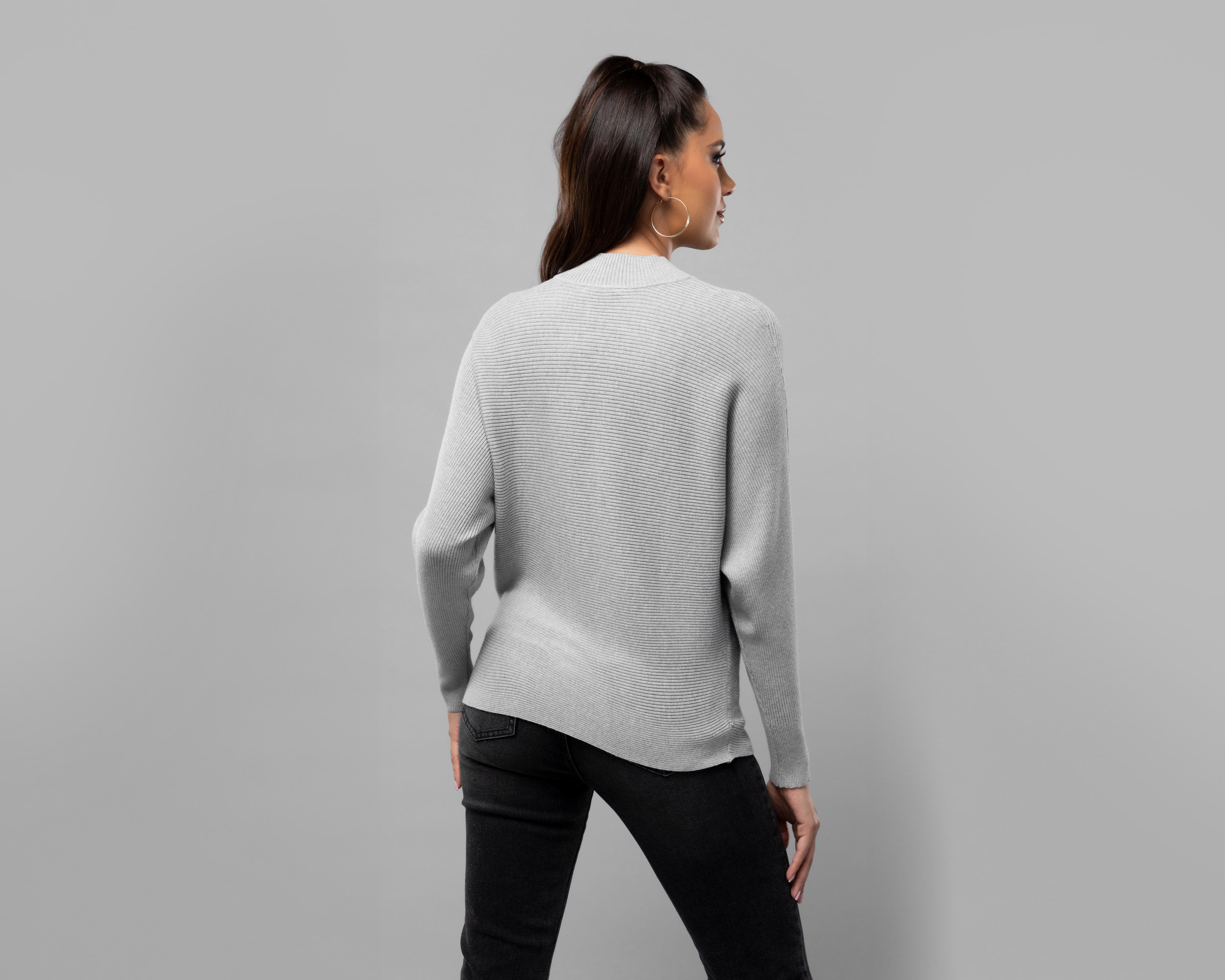 Foto 4 pulgar | Suéter Gris Jennifer Lopez para Mujer