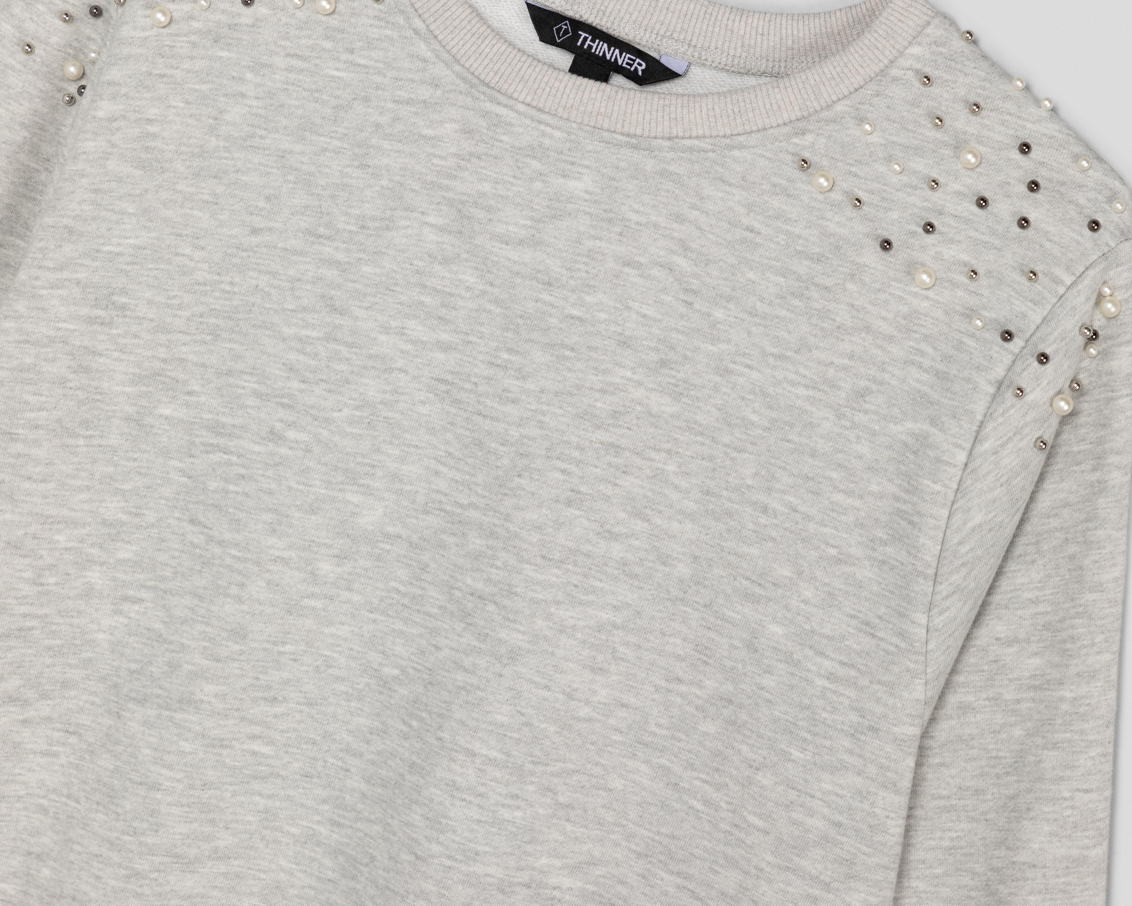 Foto 3 | Sudadera con Perlas Thinner para Mujer