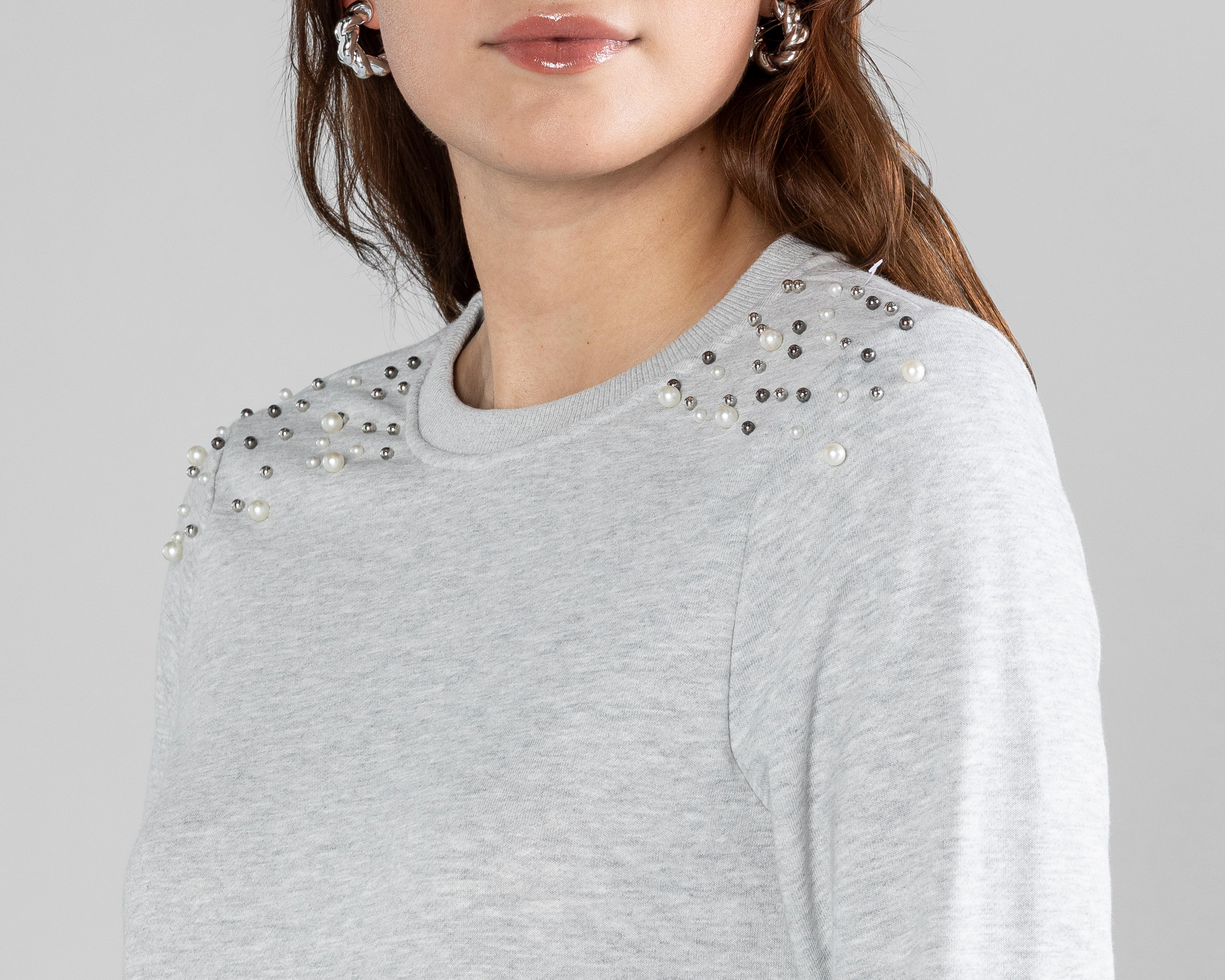 Foto 4 | Sudadera con Perlas Thinner para Mujer