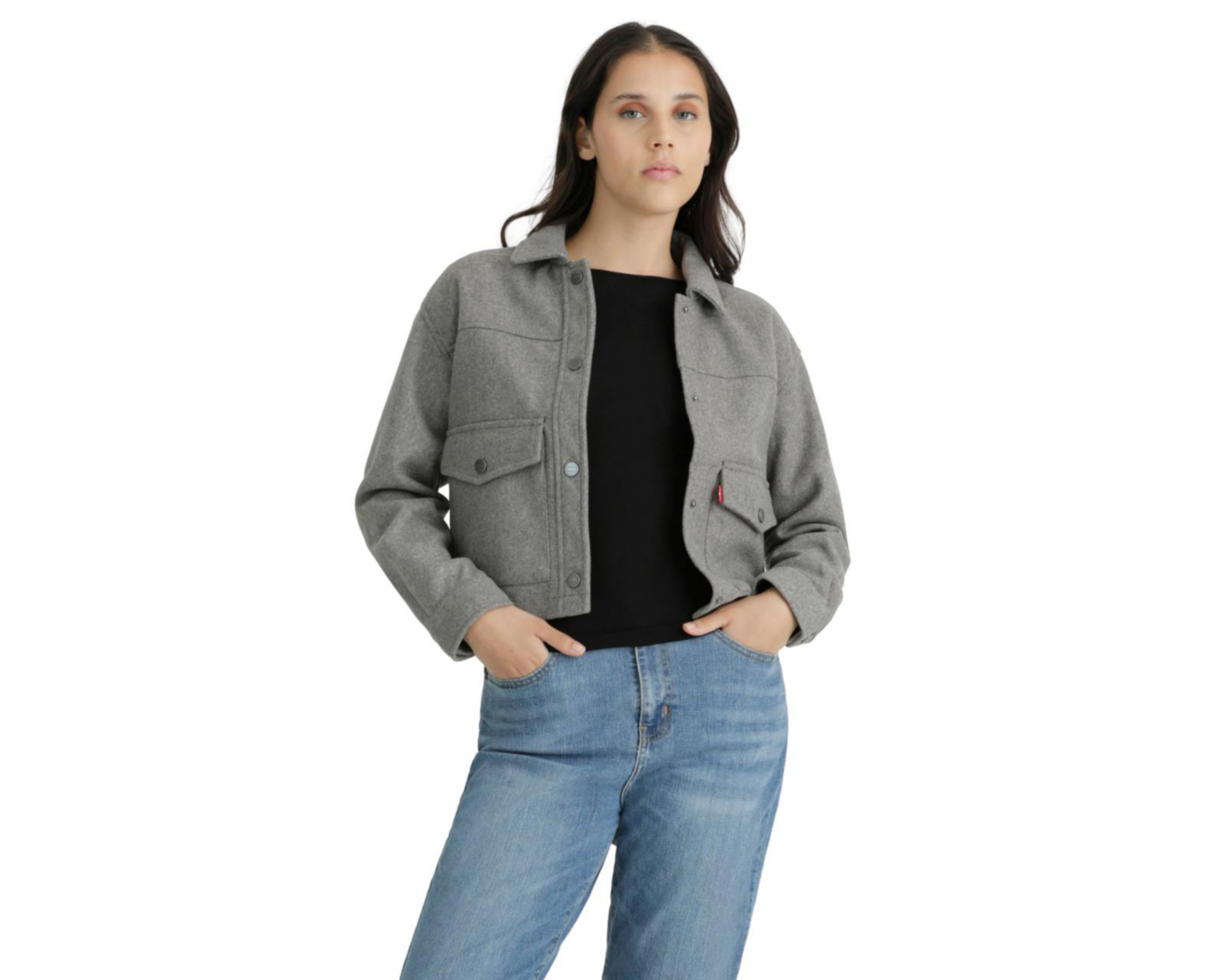 Chamarra Gris Levi's para Mujer