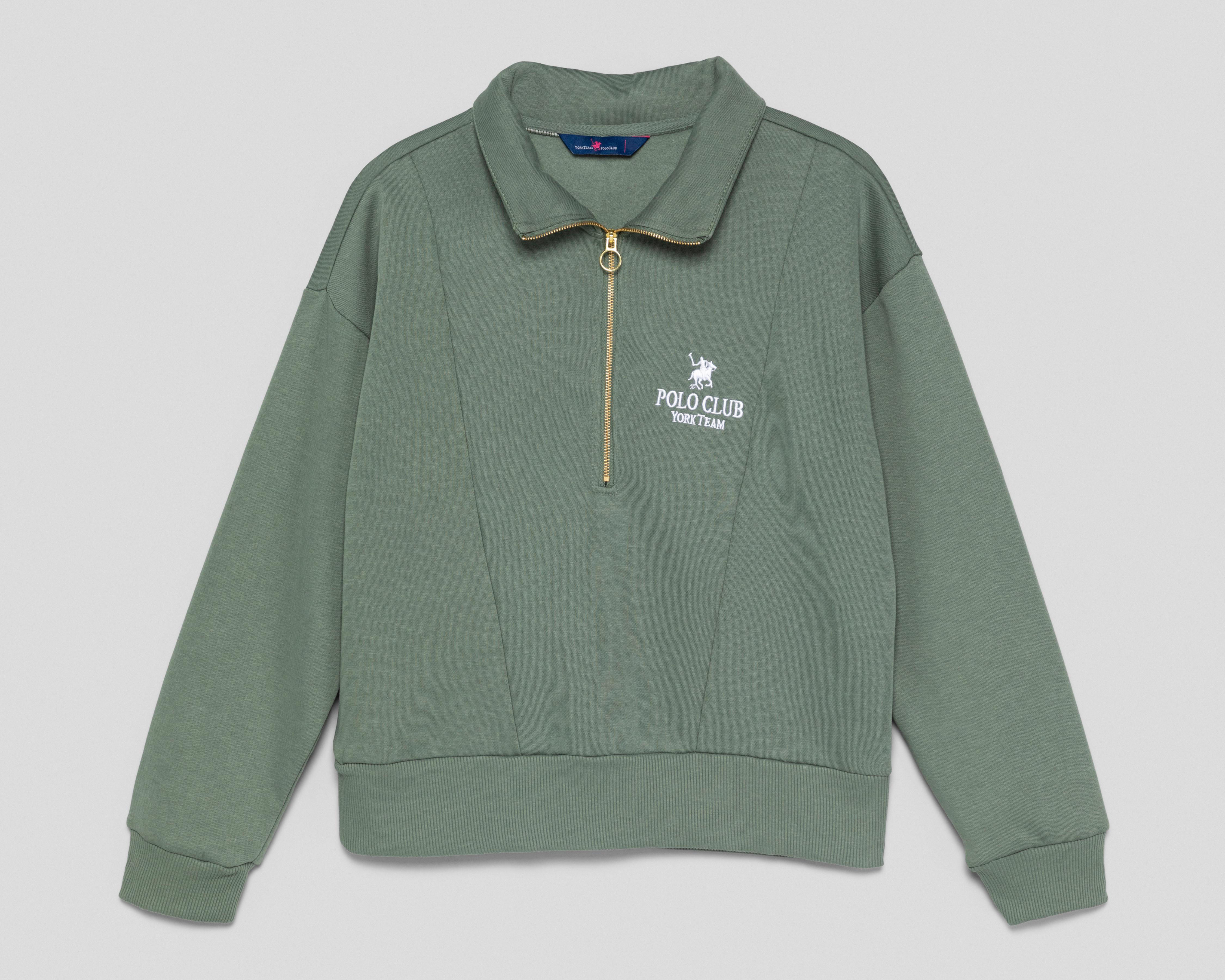 Sudadera Verde York Team Polo Club para Mujer