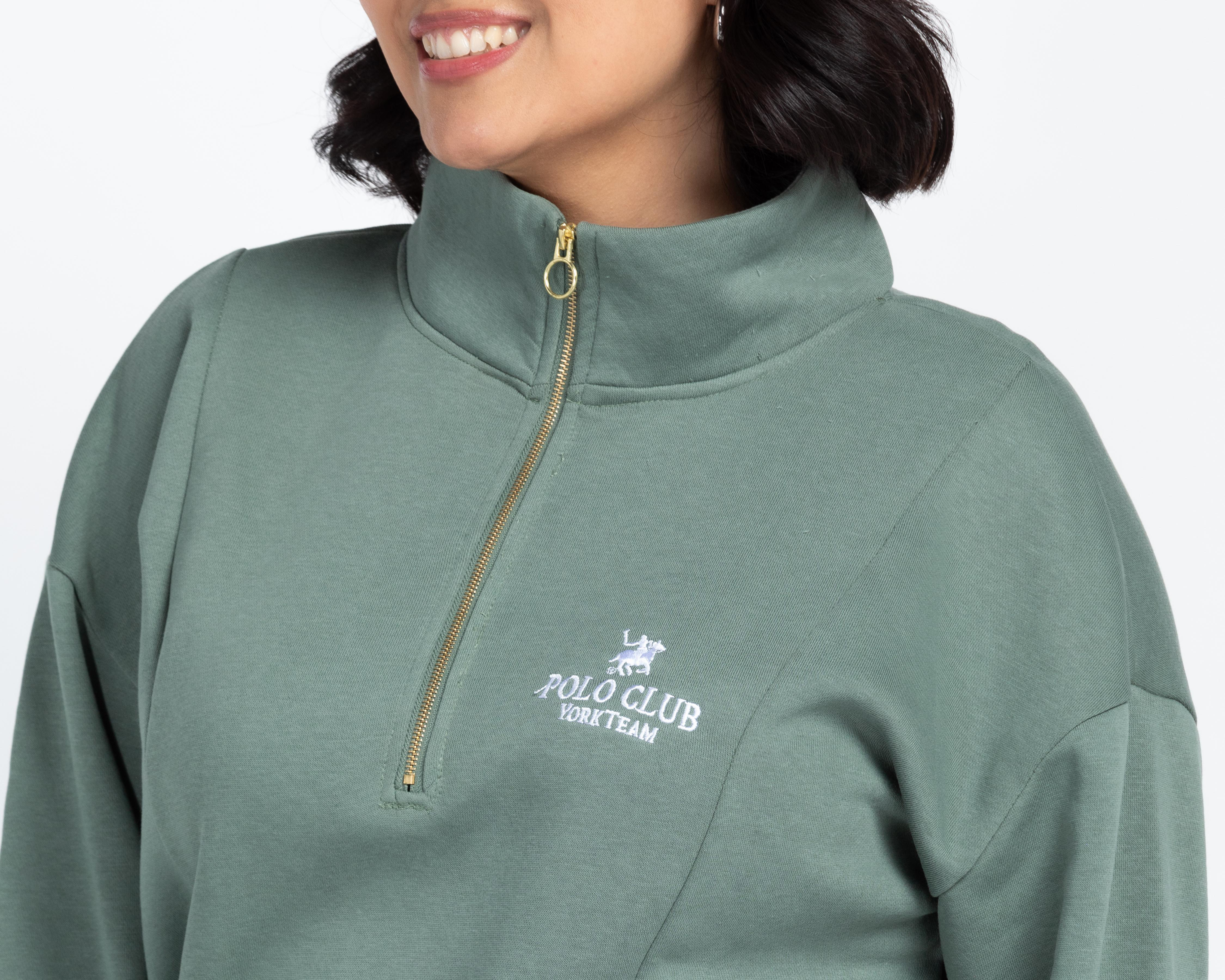 Foto 5 pulgar | Sudadera Verde York Team Polo Club para Mujer