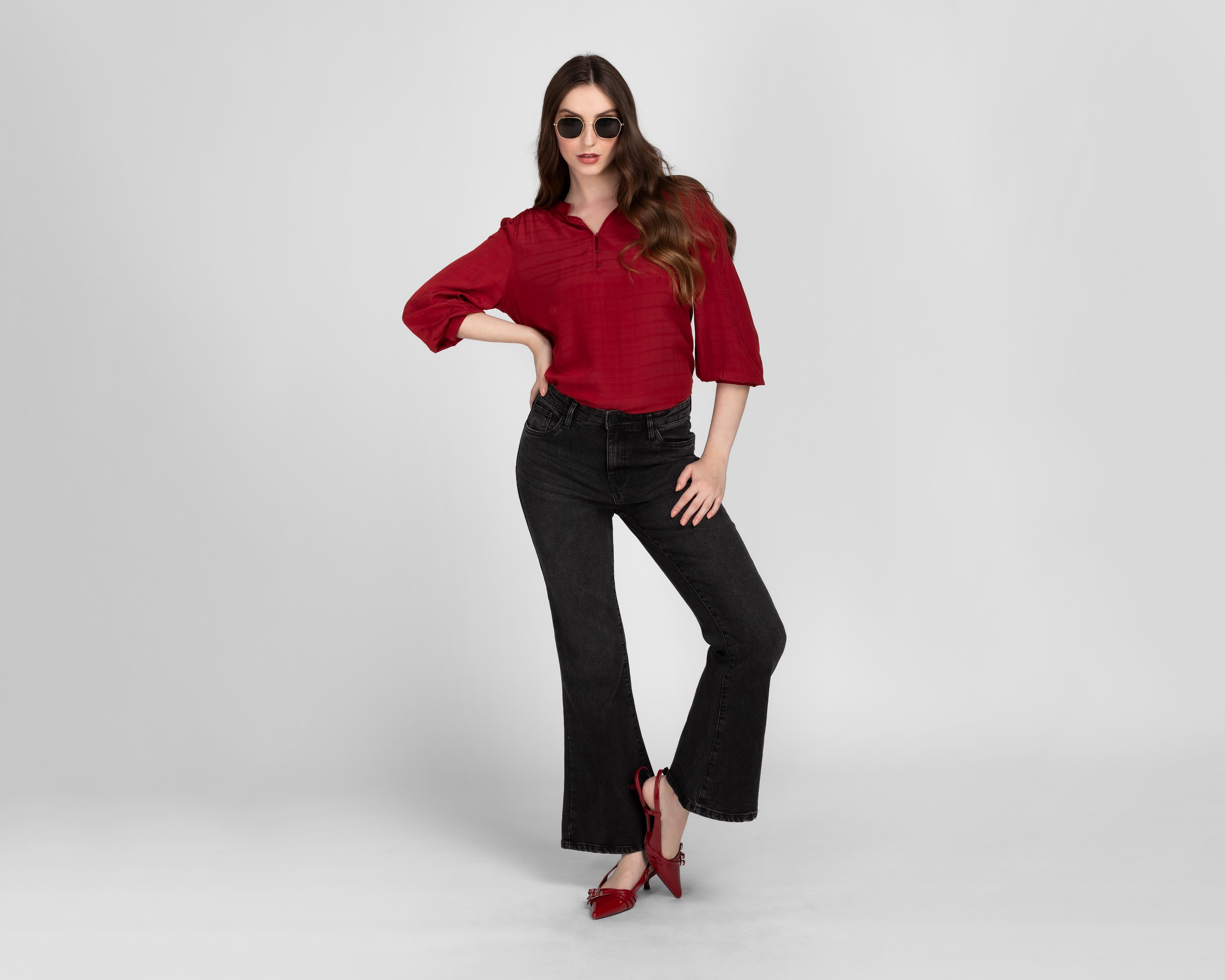 Foto 2 | Blusa Sahara Manga Larga para Mujer