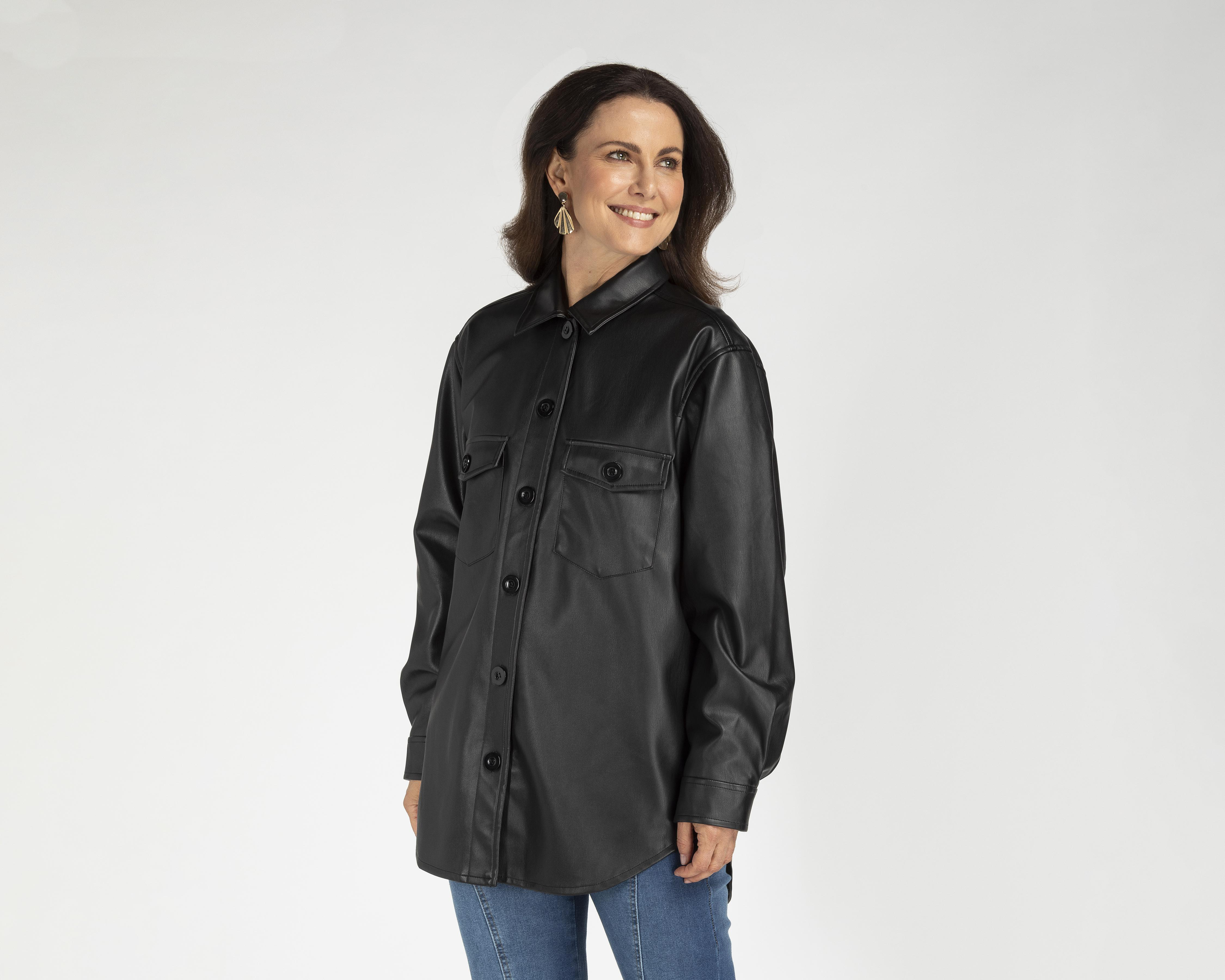 Foto 2 pulgar | Sobrecamisa Sahara de Pu para Mujer