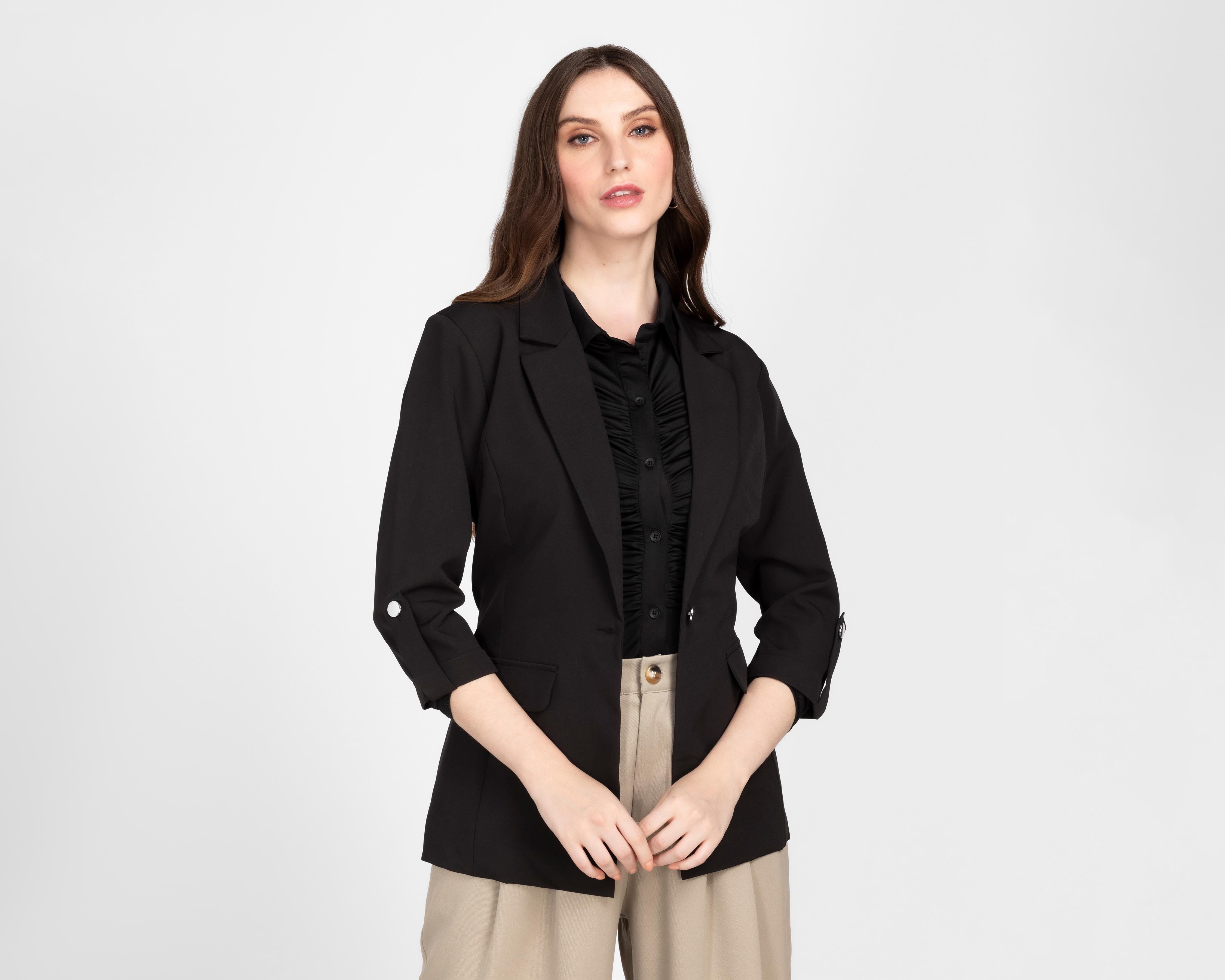 Foto 2 pulgar | Blazer Negro Sahara para Mujer
