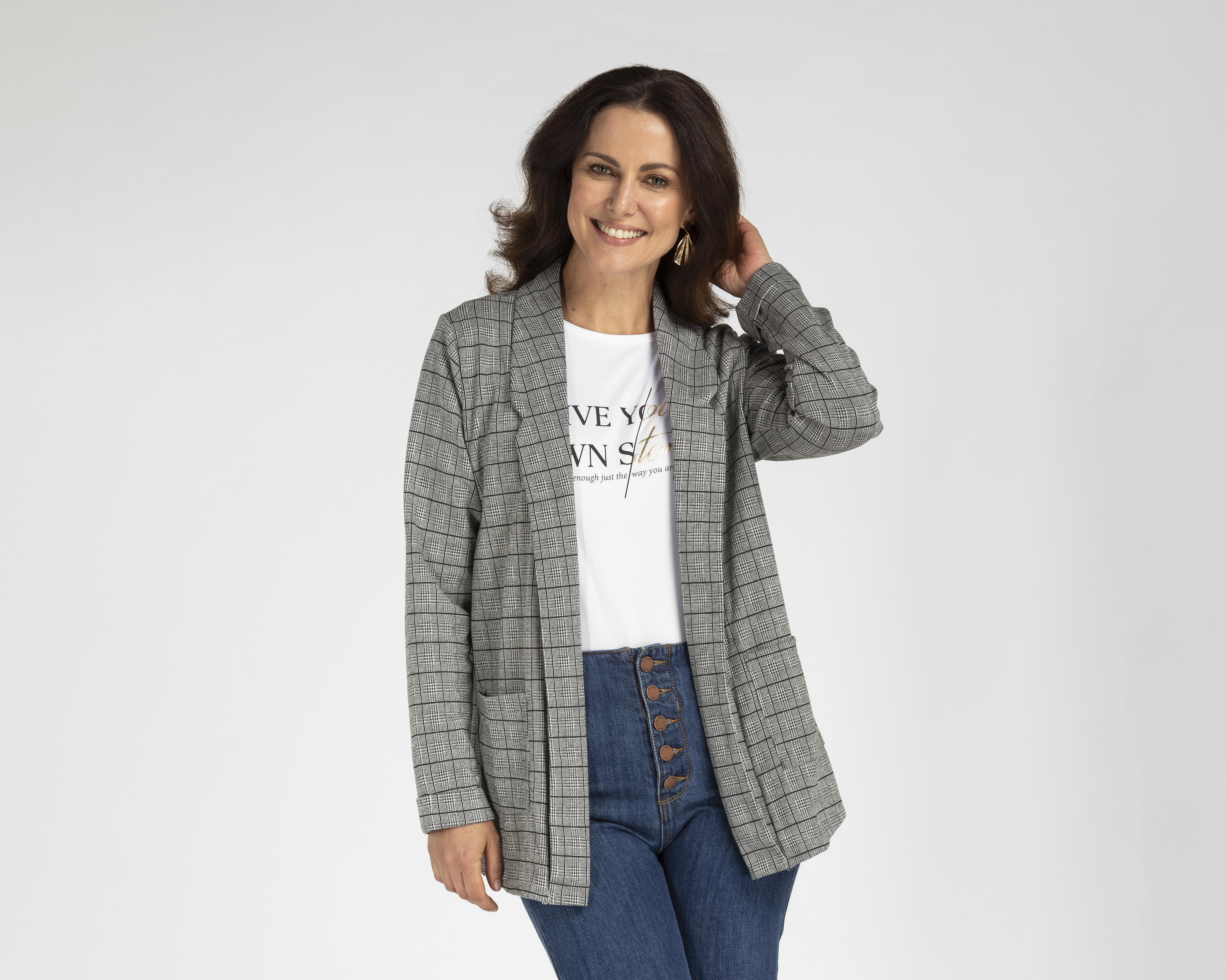Foto 2 pulgar | Blazer Gris Sahara para Mujer
