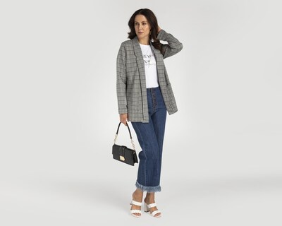 Foto 2 | Blazer Gris Sahara para Mujer