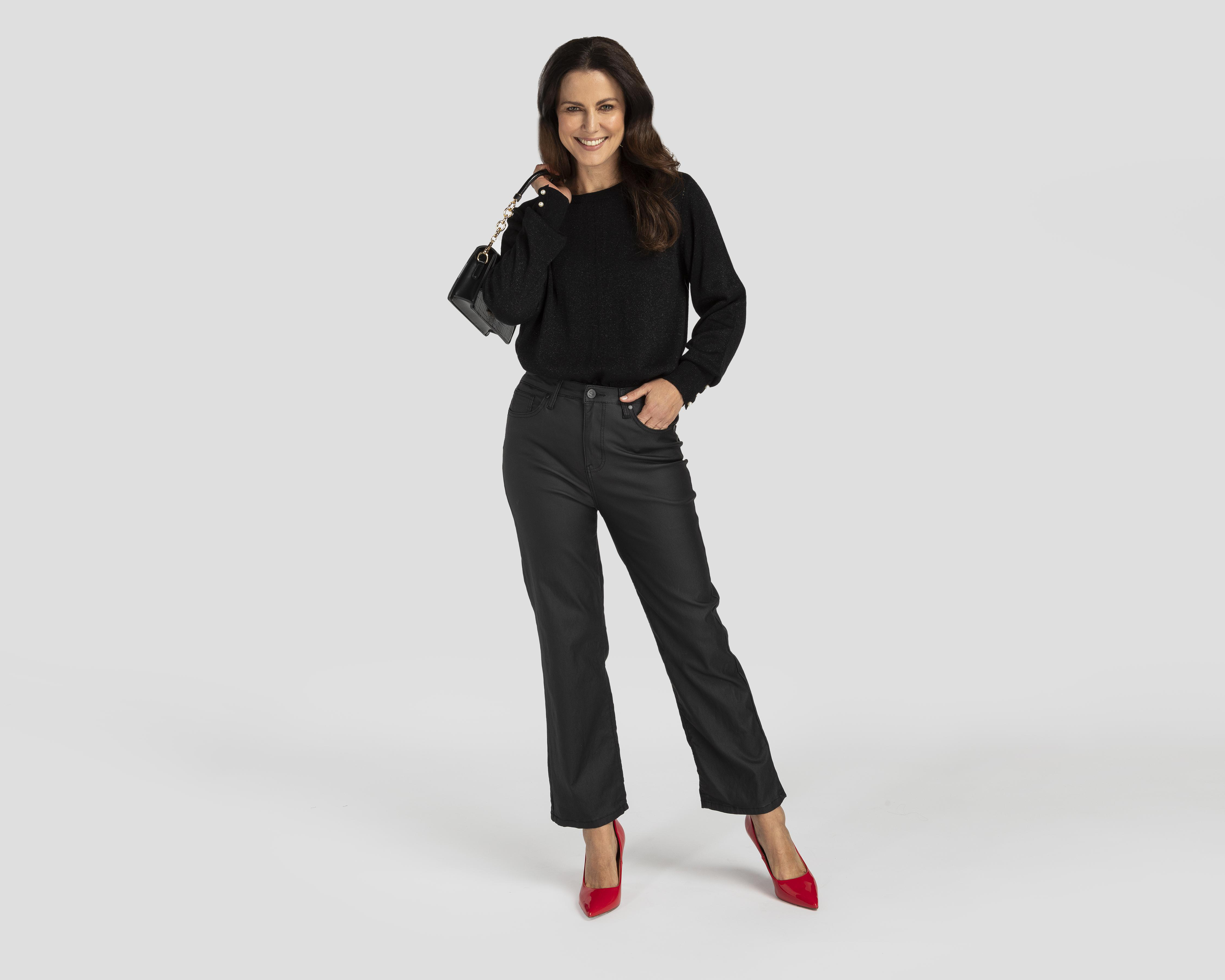 Foto 3 pulgar | Pantalón Ancho Sahara Negro para Mujer