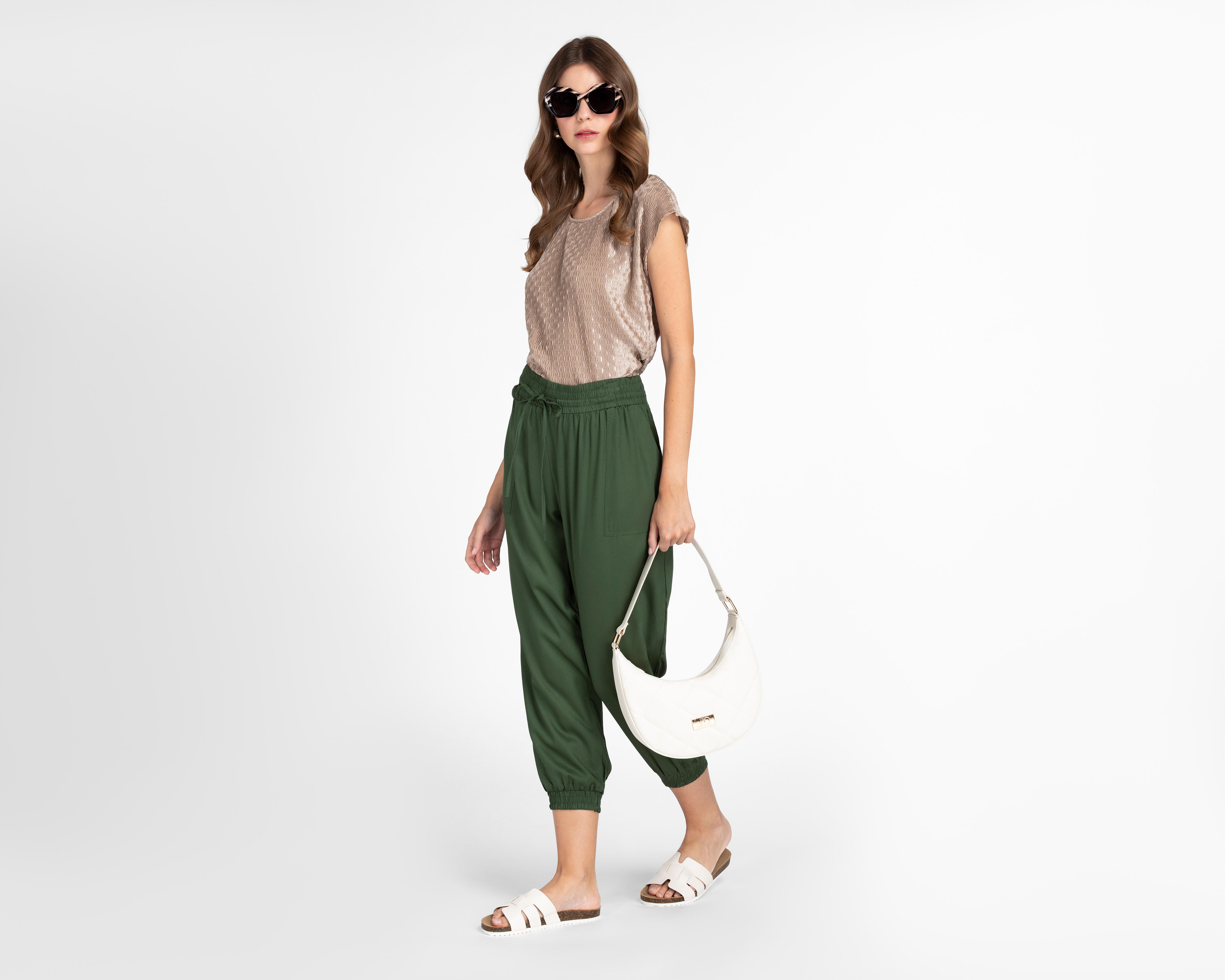 Foto 3 pulgar | Pantalón Ancho Lady Sun Verde para Mujer