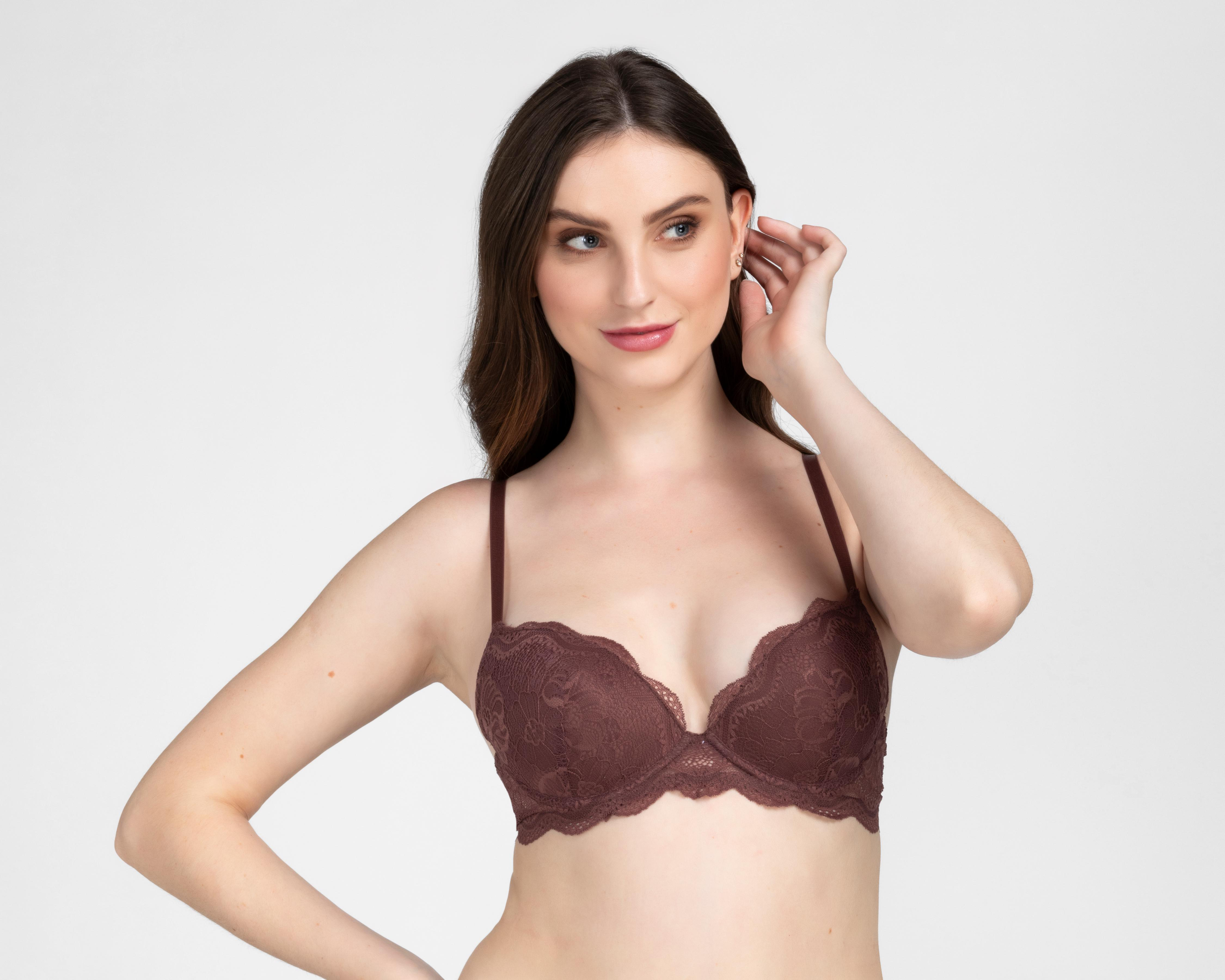 Foto 3 pulgar | Brasier con Encaje Eva tu Estilo Íntimo Media Copa para Mujer