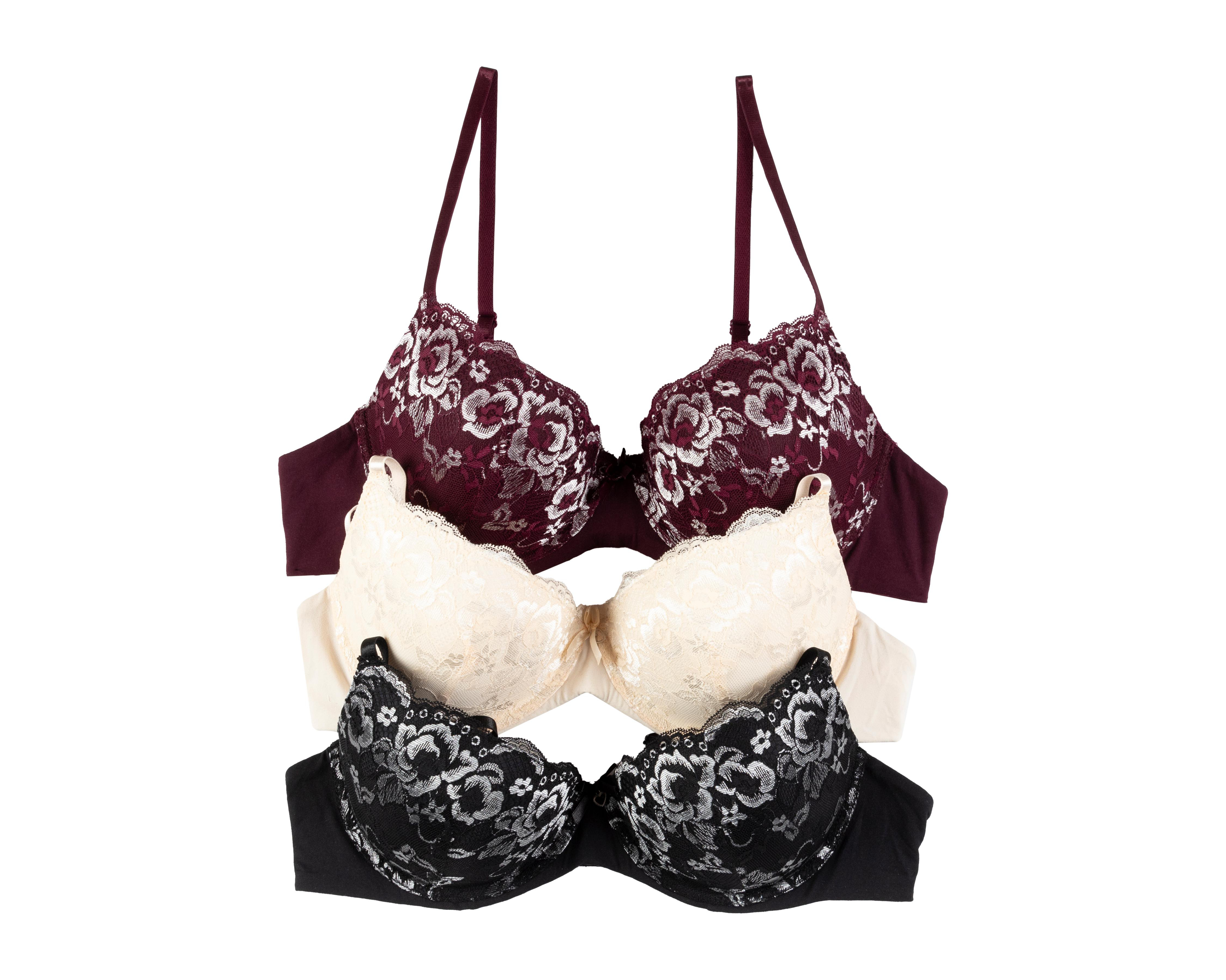 Foto 1 | Brasier con Encaje Eva tu Estilo Íntimo Copa Completa 3 Pack