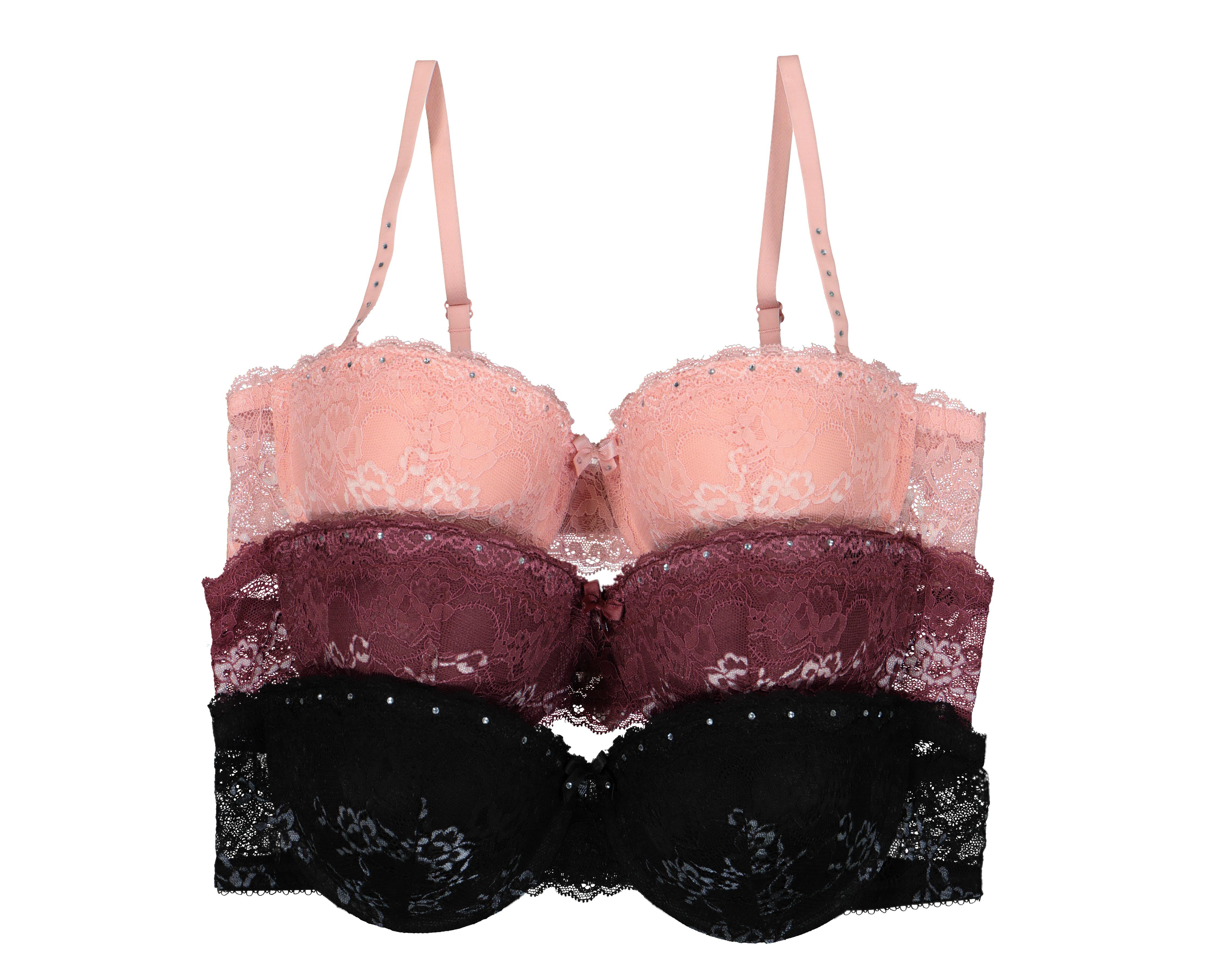 Foto 1 | Brasier con Encaje Eva Tu Estilo Íntimo Media Copa 3 Pack
