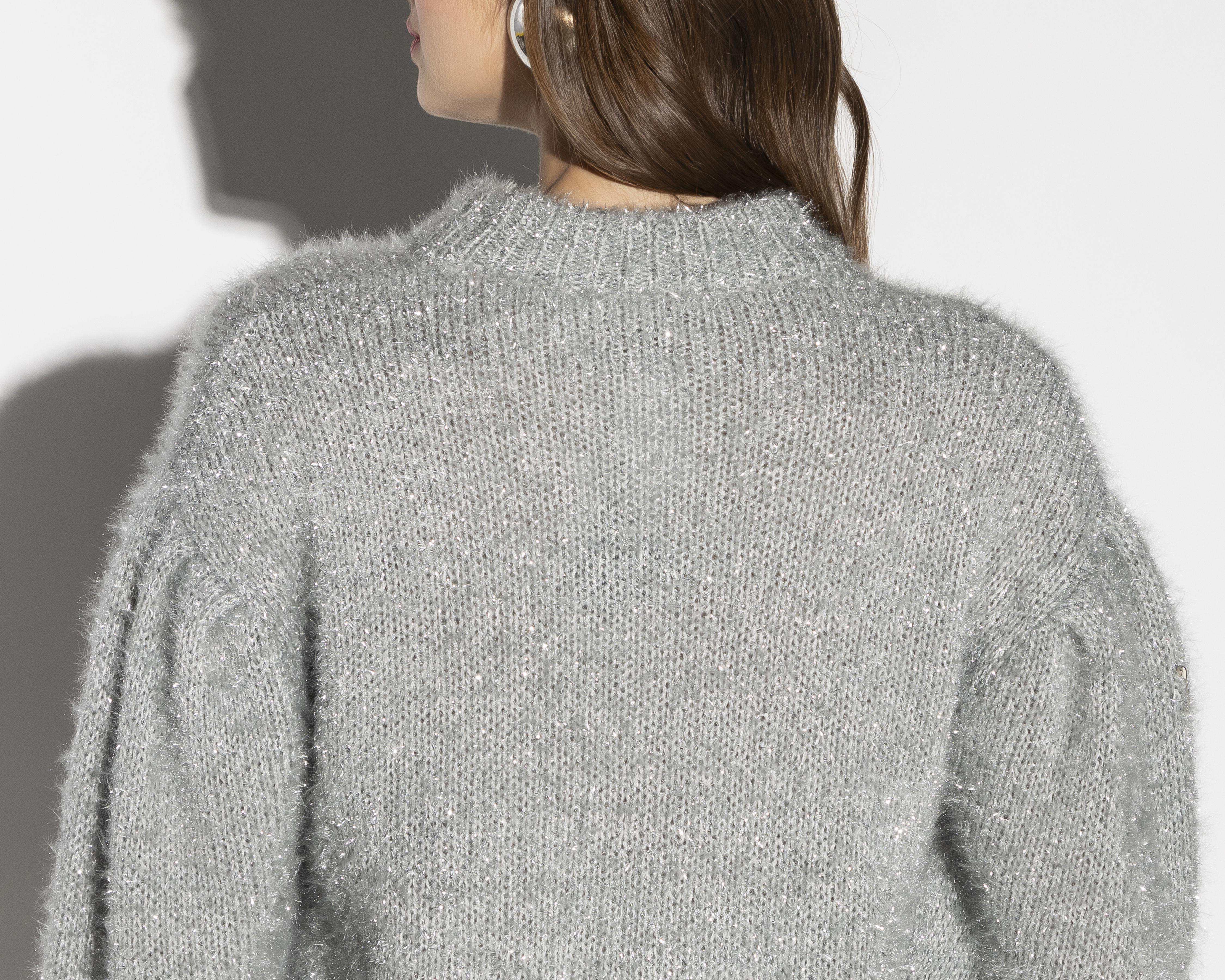 Foto 5 | Suéter Plateado Thinner para Mujer