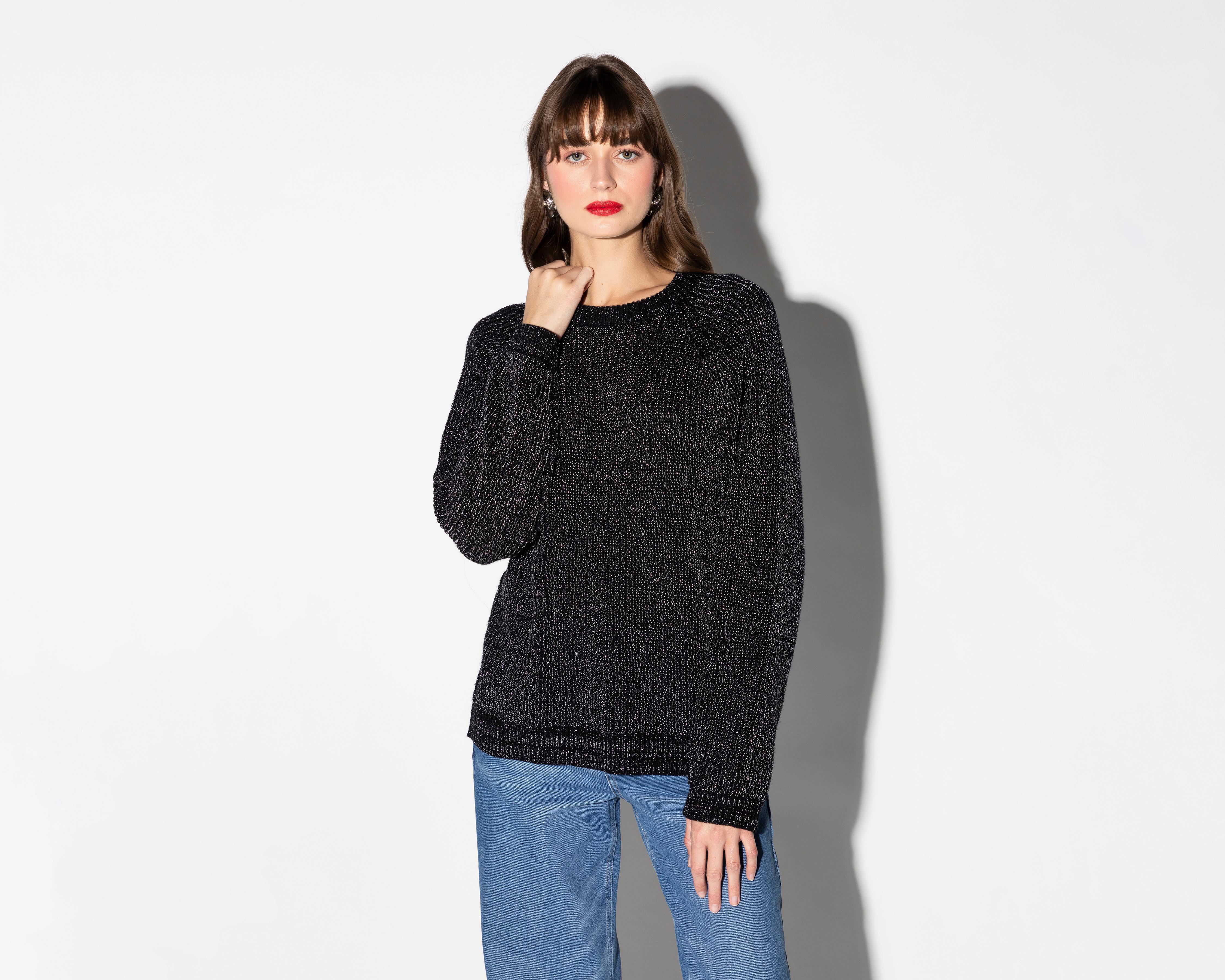 Foto 2 | Suéter Negro Thinner para Mujer
