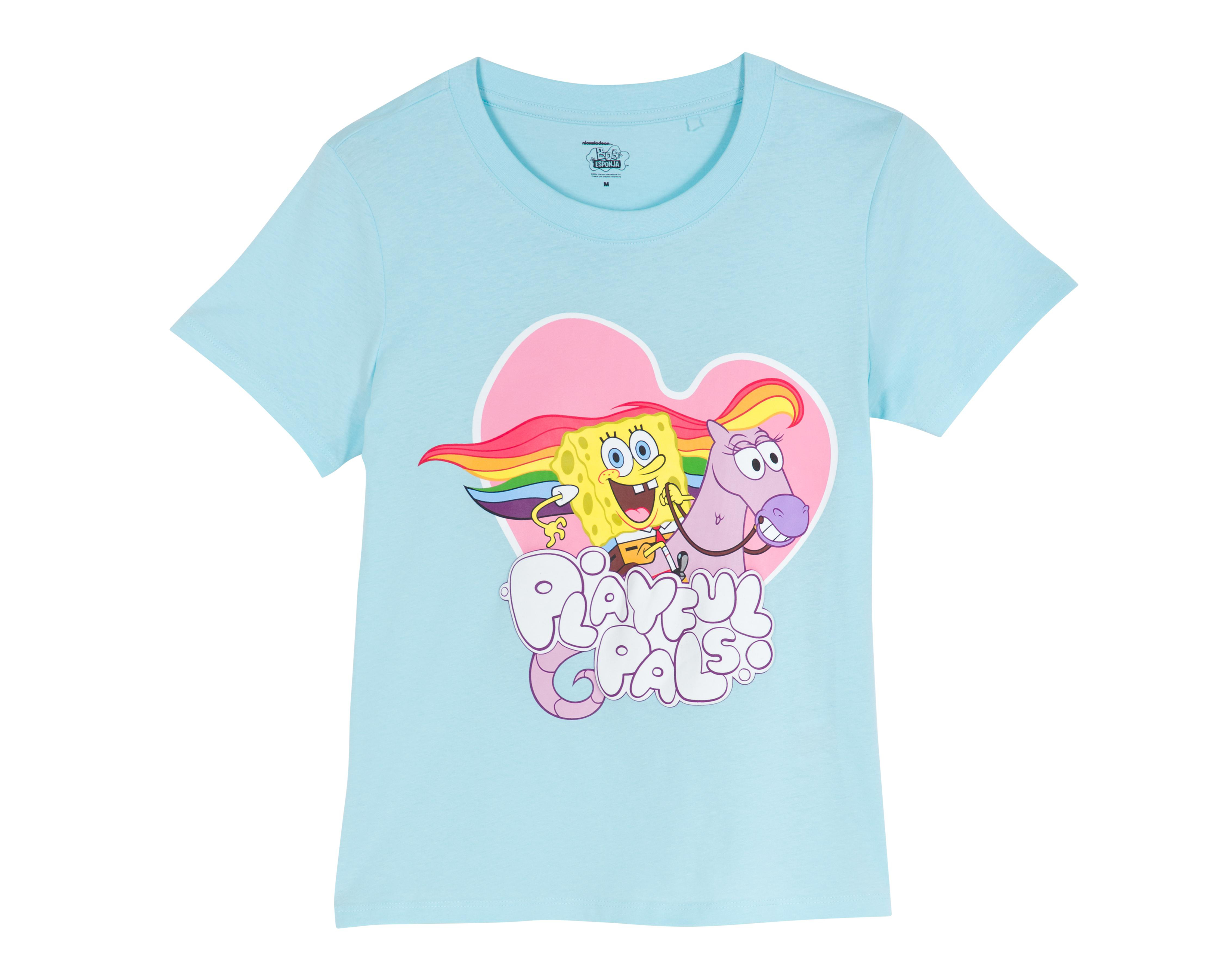 Foto 2 pulgar | Playera Estampada Bob Esponja para Mujer