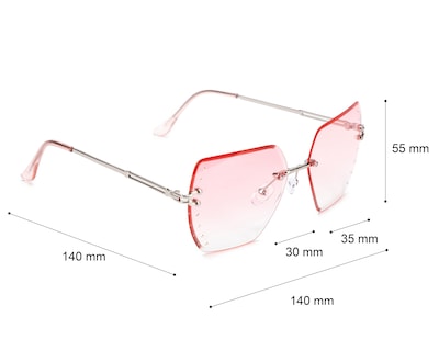 Foto 5 | Lentes de Sol para Mujer Bebe Hexagonales Plateados