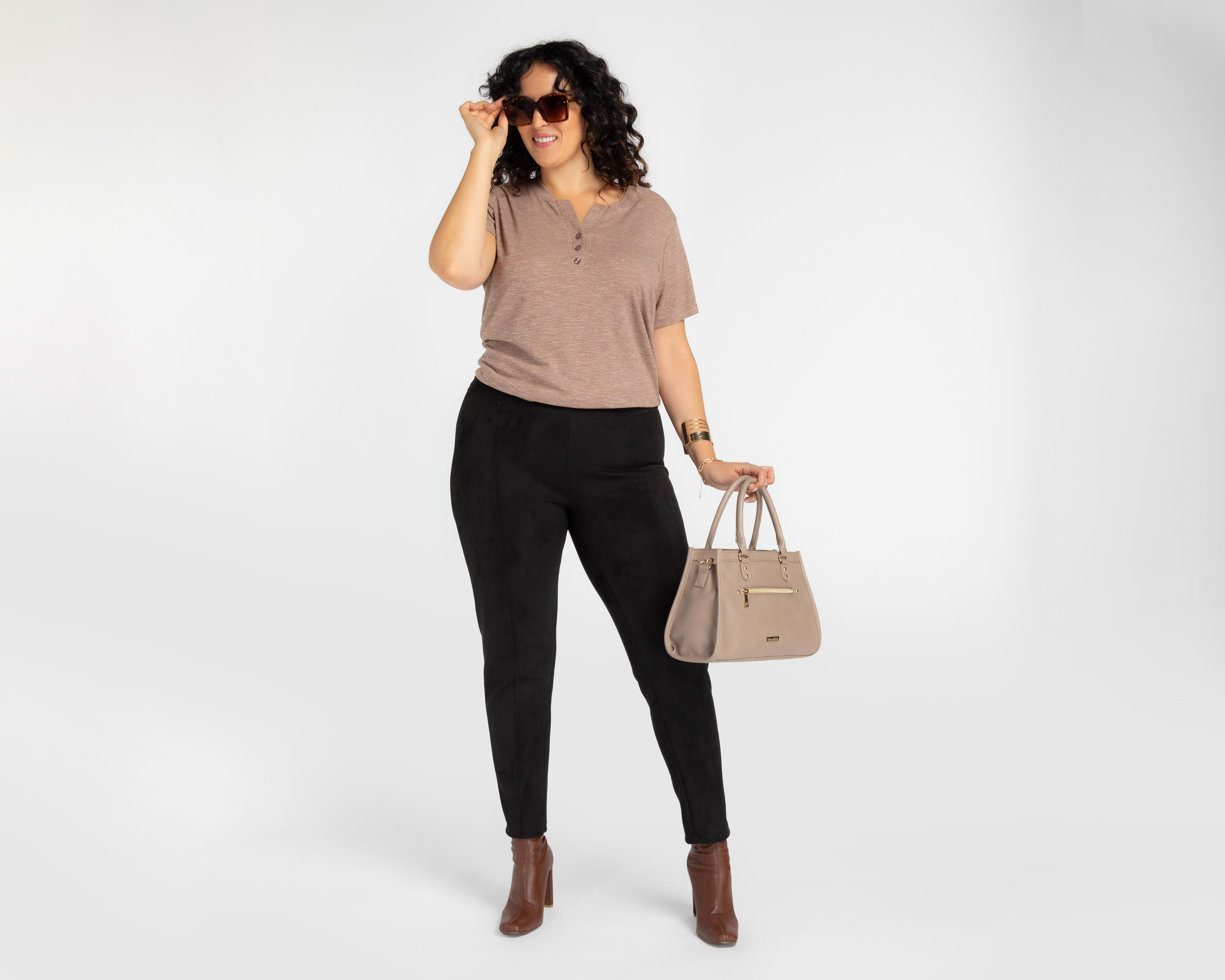 Foto 6 pulgar | Leggings Casuales Suede Sahara para Mujer