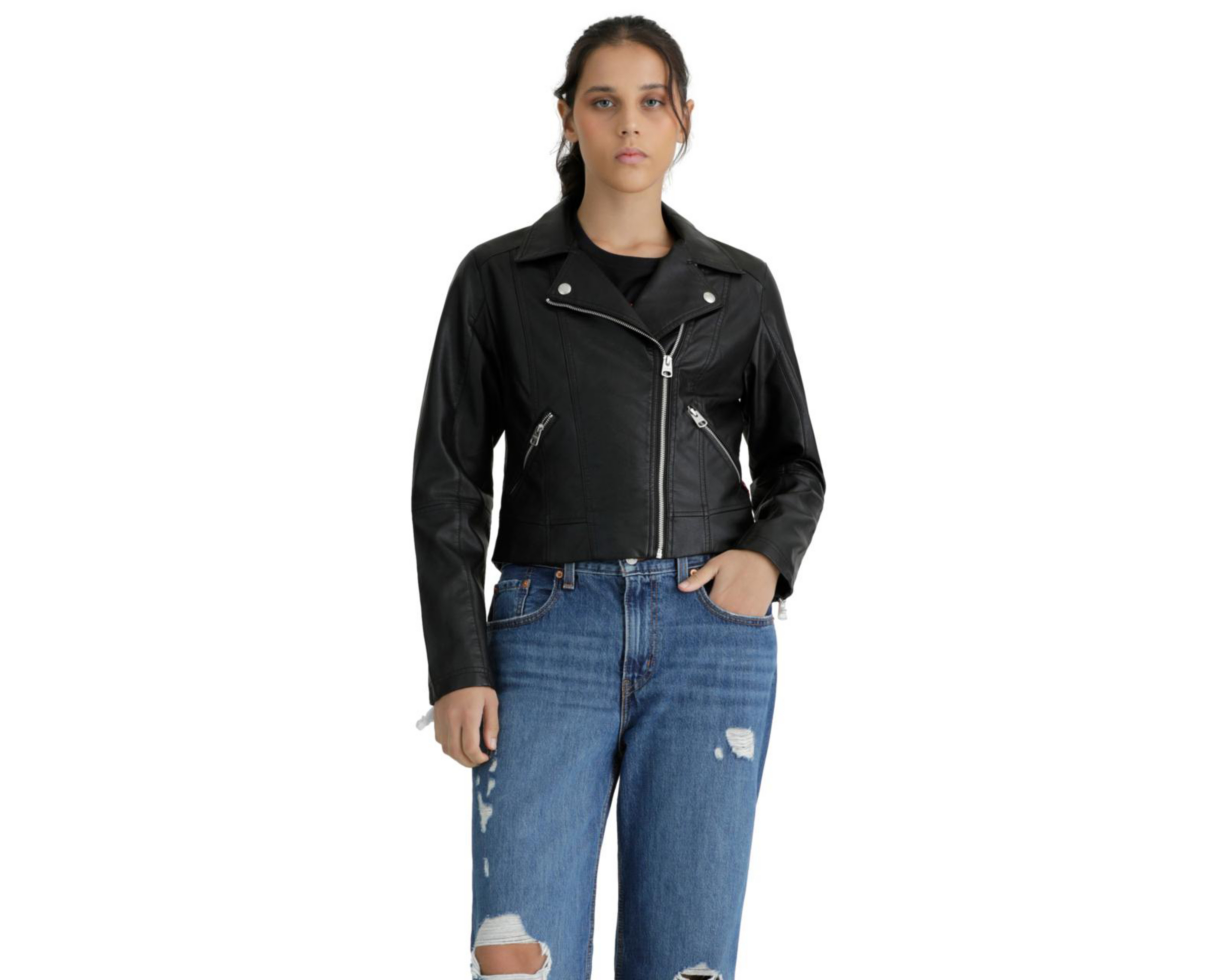 Foto 5 pulgar | Chamarra Negra Levi's para Mujer