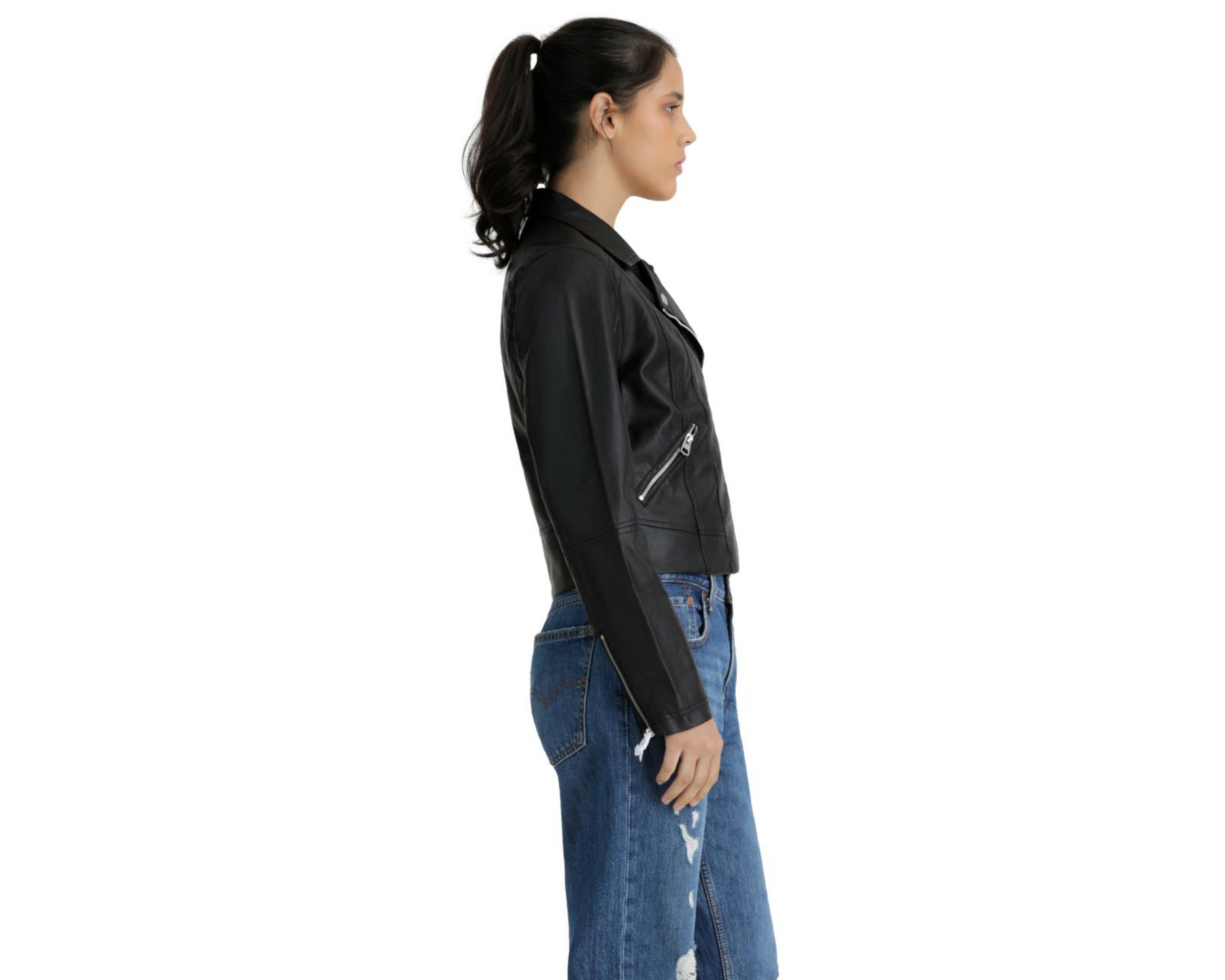 Foto 6 pulgar | Chamarra Negra Levi's para Mujer