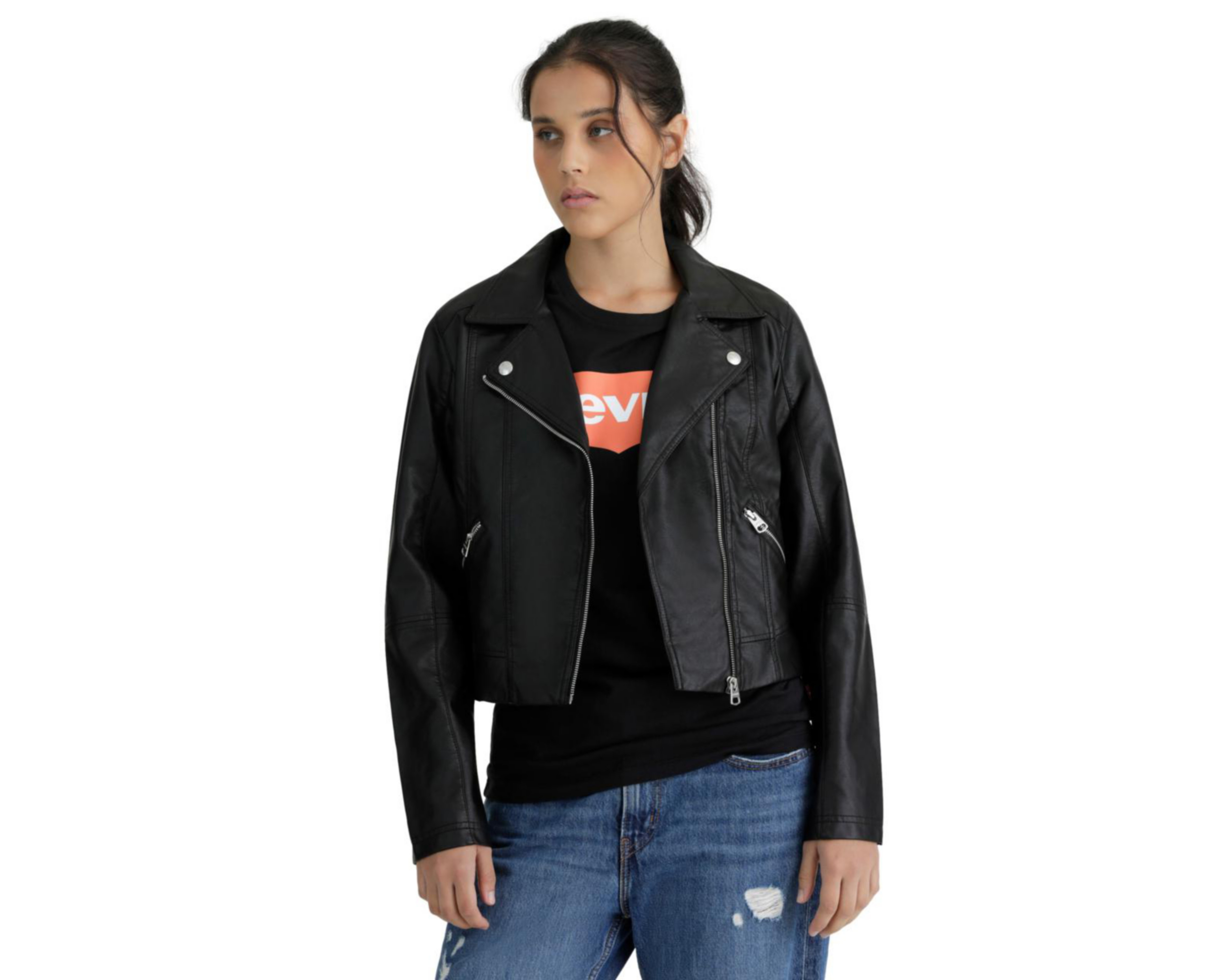 Foto 8 pulgar | Chamarra Negra Levi's para Mujer