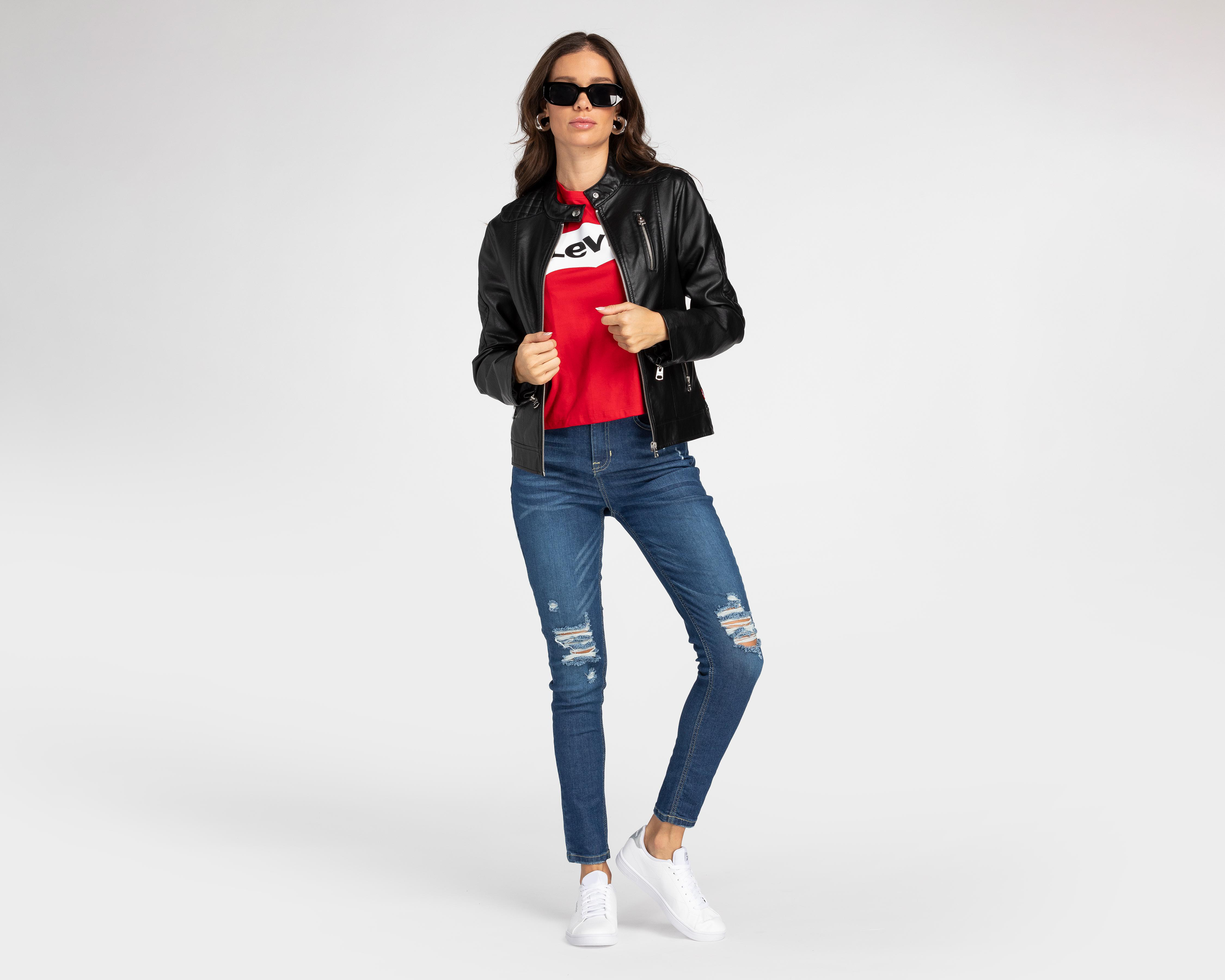 Foto 3 pulgar | Chamarra Negra Levi's para Mujer