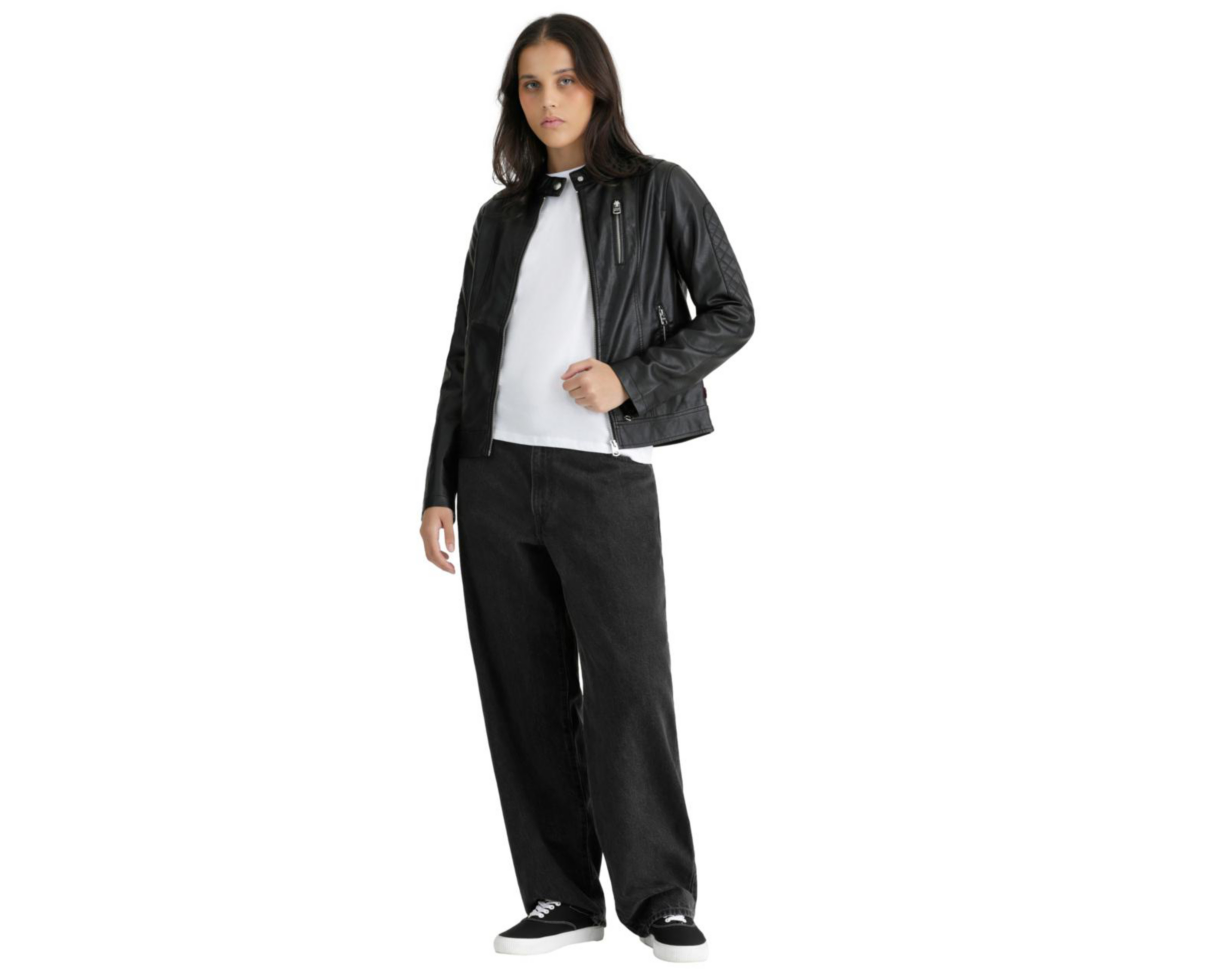 Foto 8 | Chamarra Negra Levi's para Mujer
