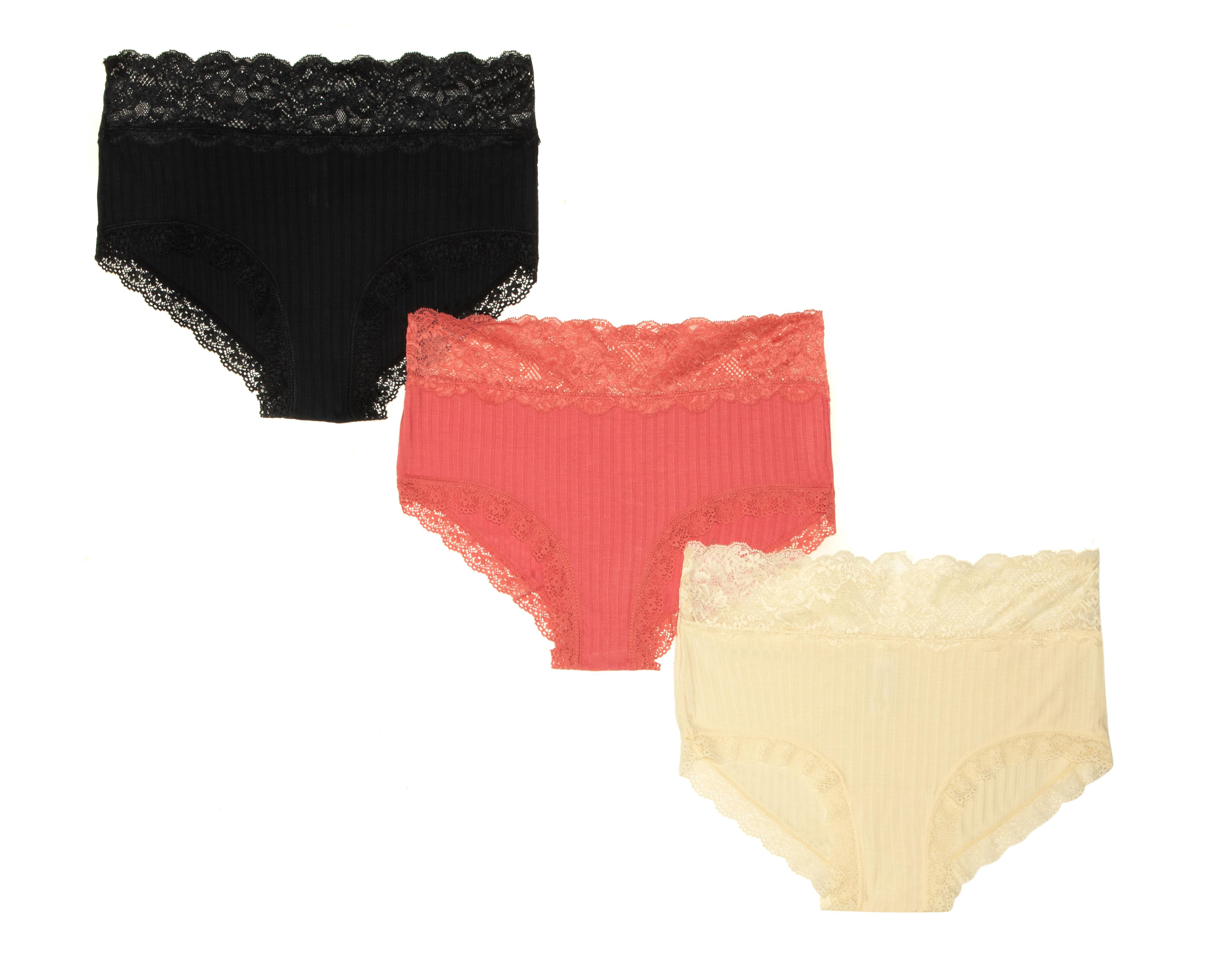 Foto 2 pulgar | Pantaleta con Encaje Beauty Secret para Mujer 3 Piezas