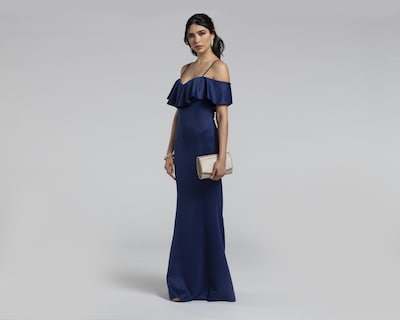 Foto 1 | Vestido Meirius de Noche Azul Largo con Holán
