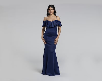 Foto 2 | Vestido Meirius de Noche Azul Largo con Holán